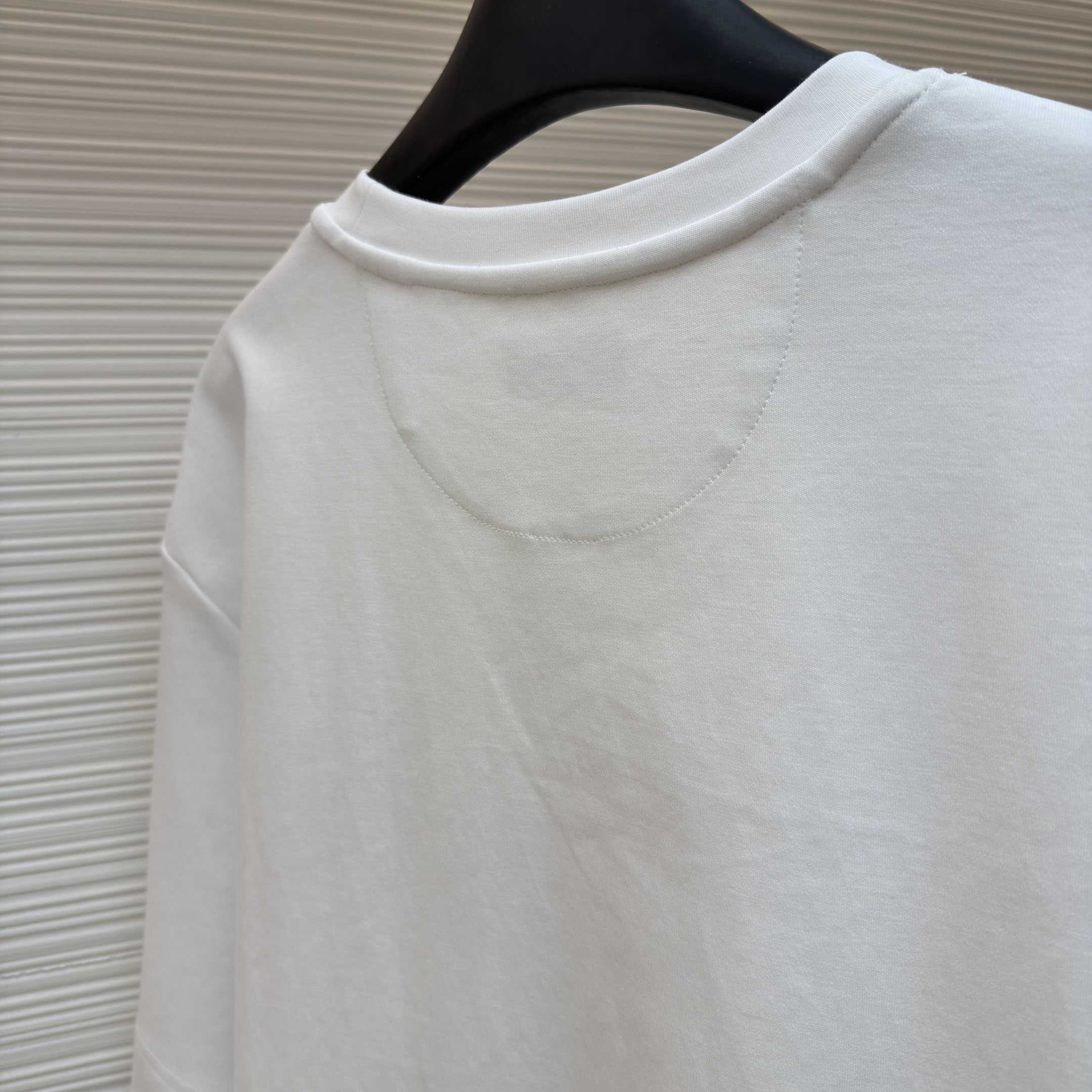 Fendi White Cotton T-shirt - FashionPlug