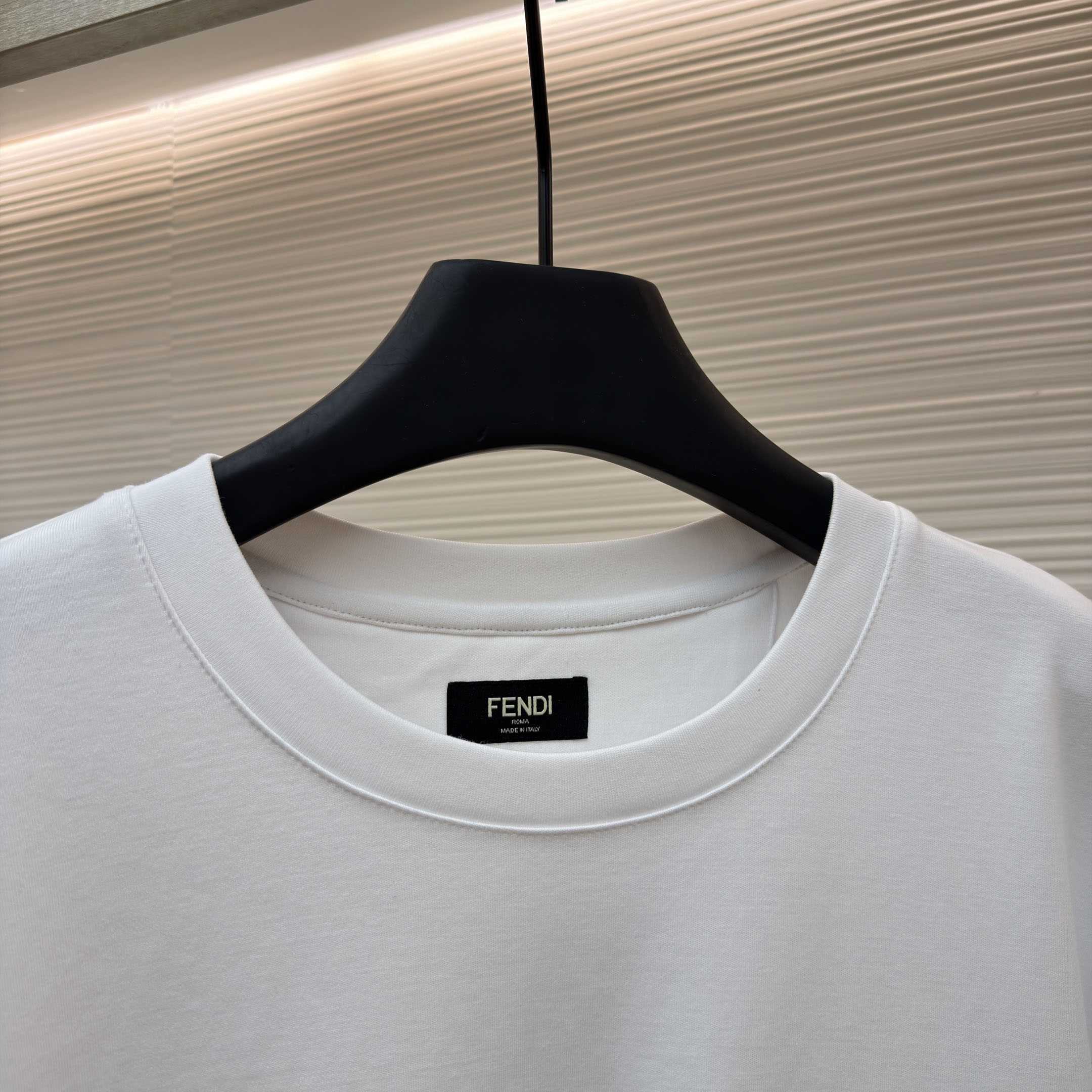 Fendi White Cotton T-shirt - FashionPlug