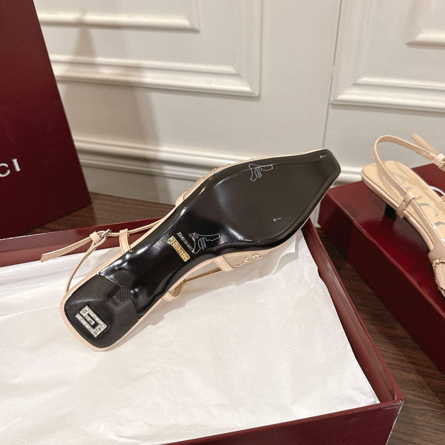 Gucci Women's GG Crystal Slingback Pump - FashionPlug