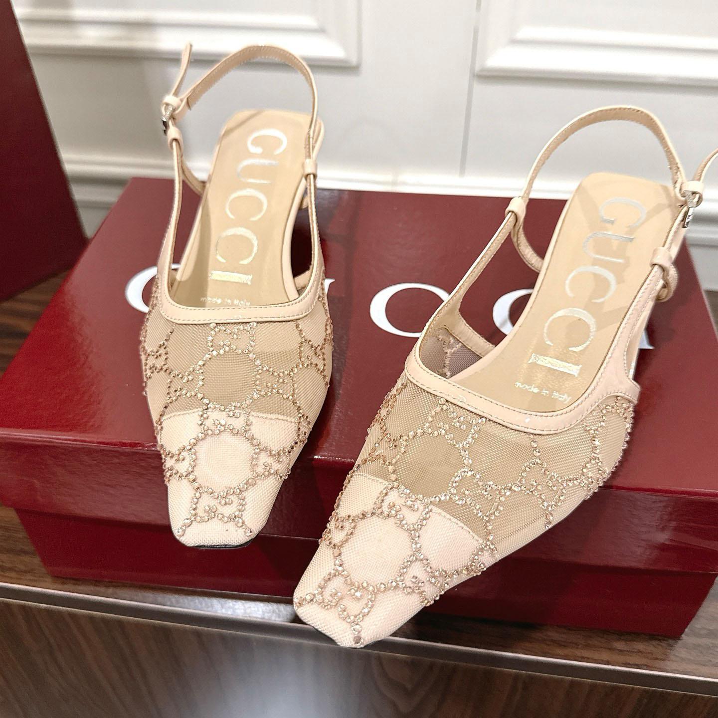 Gucci Women's GG Crystal Slingback Pump - FashionPlug