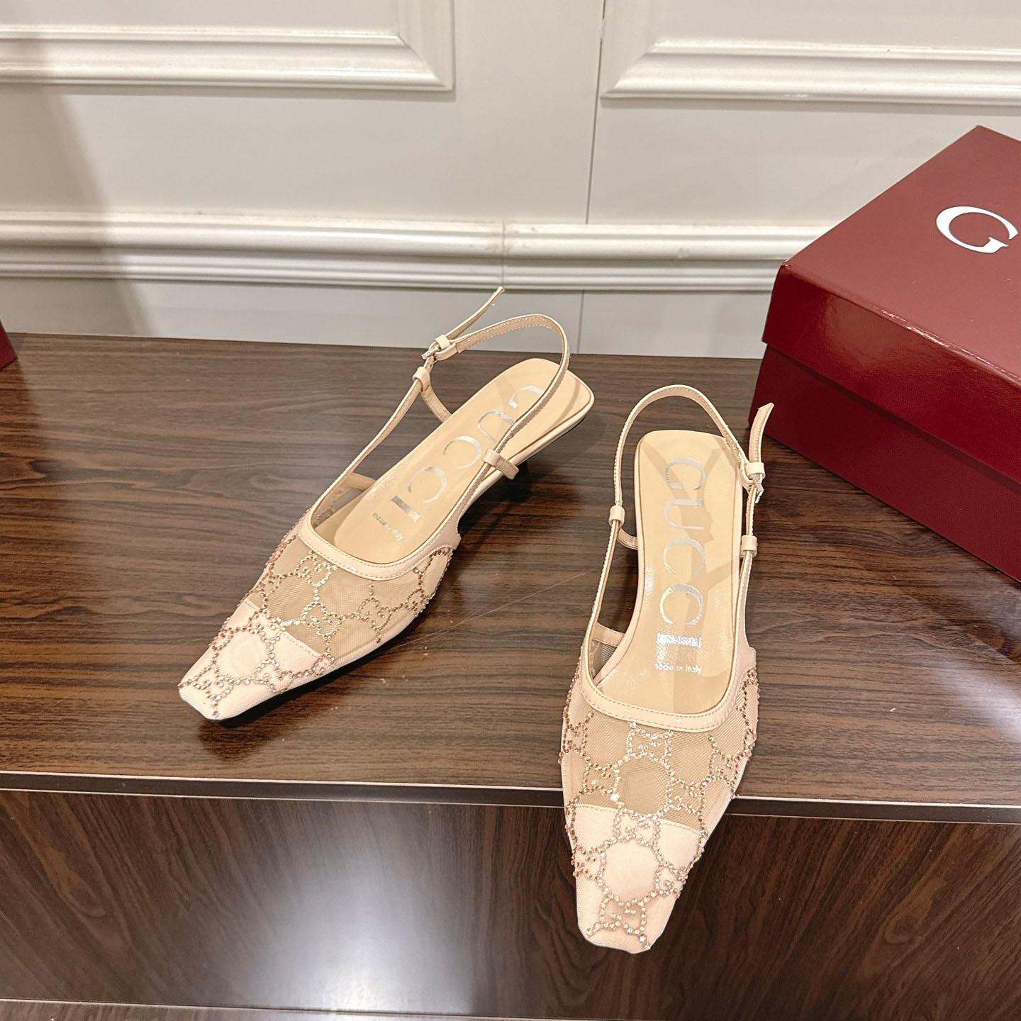 Gucci Women's GG Crystal Slingback Pump - FashionPlug