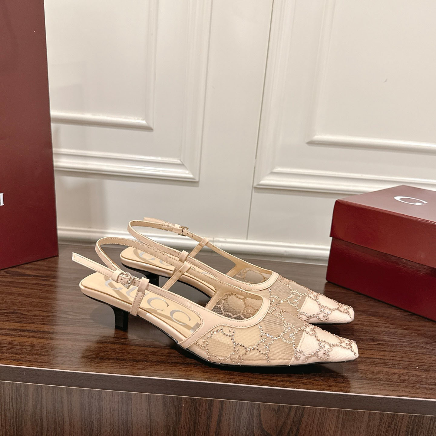 Gucci Women's GG Crystal Slingback Pump - FashionPlug