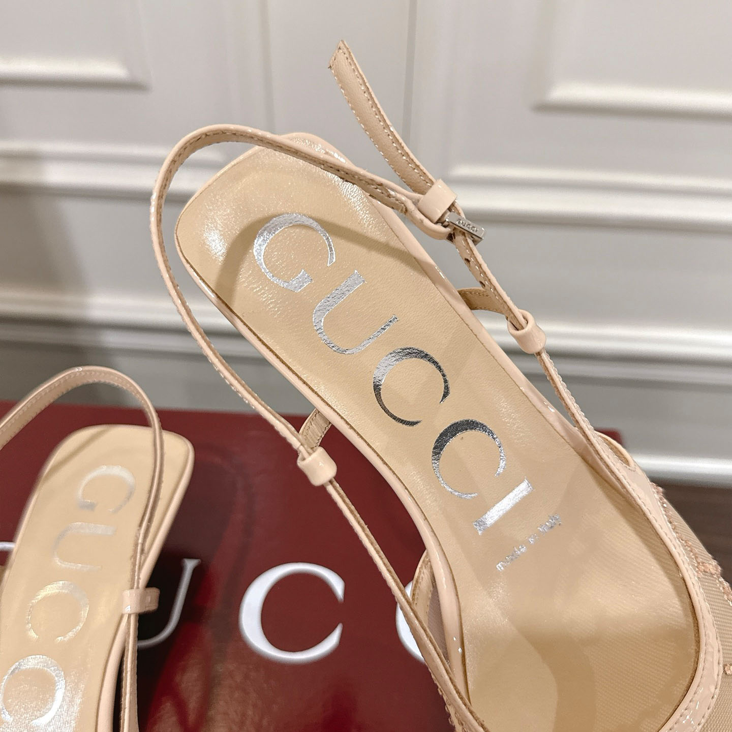 Gucci Women's GG Crystal Slingback Pump - FashionPlug