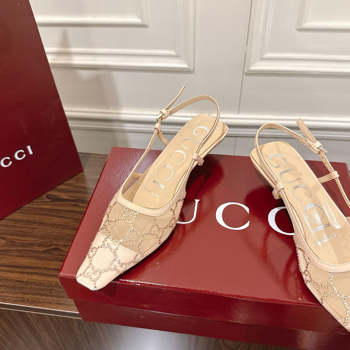 Gucci Women's GG Crystal Slingback Pump - FashionPlug