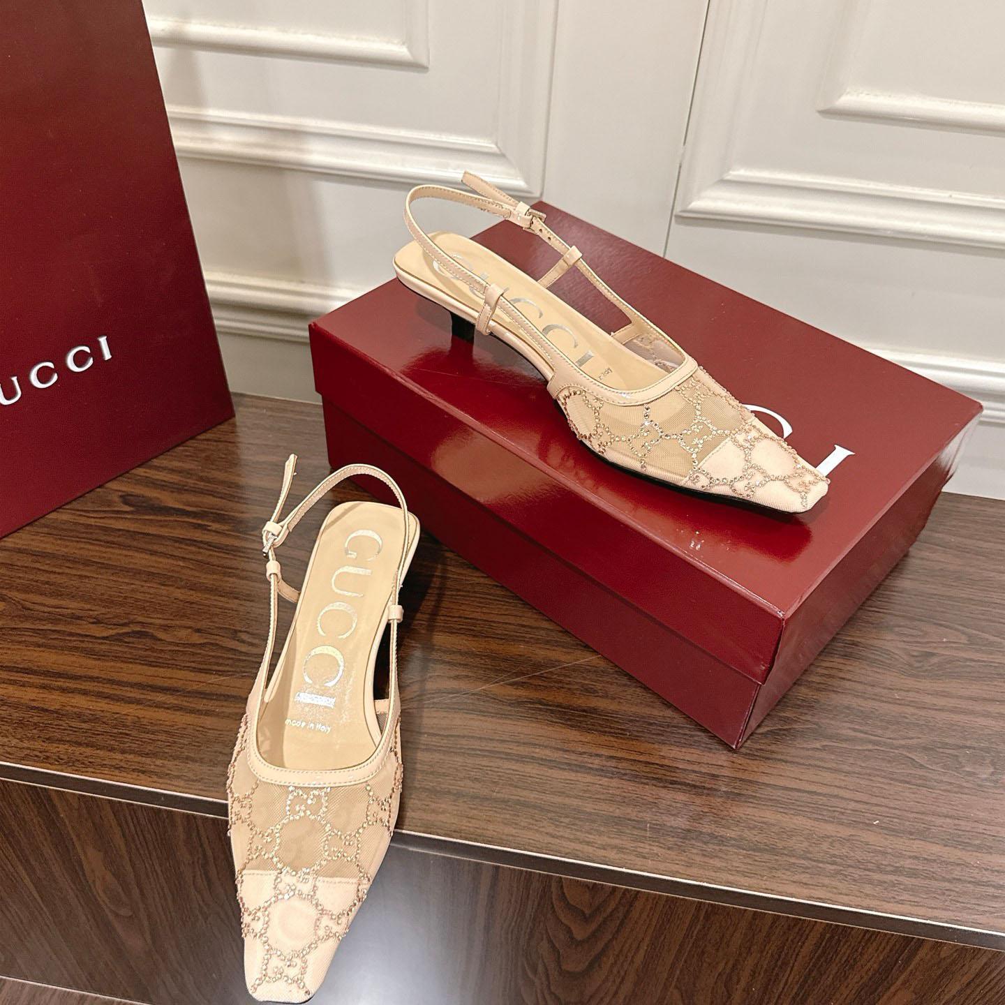 Gucci Women's GG Crystal Slingback Pump - FashionPlug