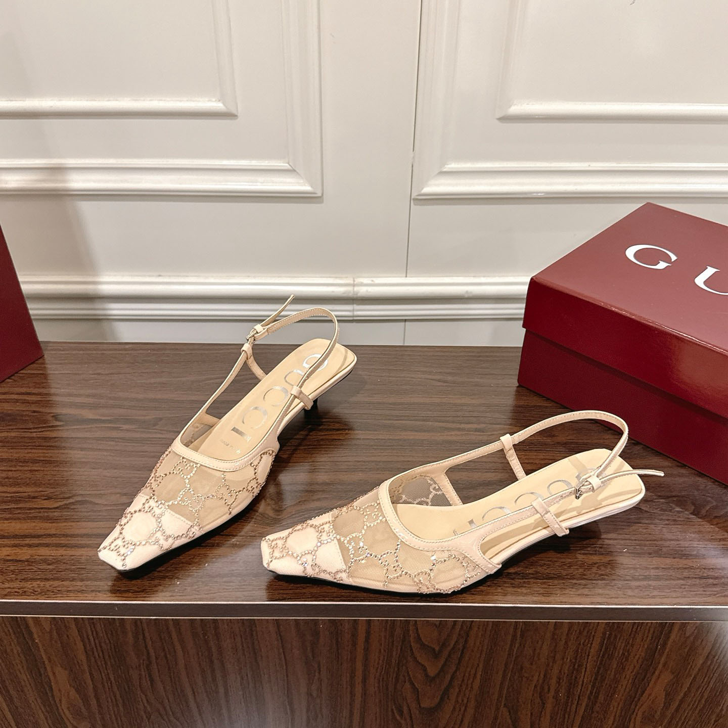 Gucci Women's GG Crystal Slingback Pump - FashionPlug