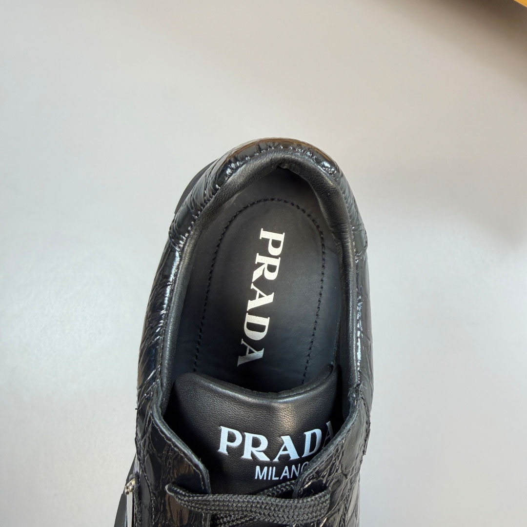 Prada Prax 01 Crocodile Leather Sneakers - FashionPlug