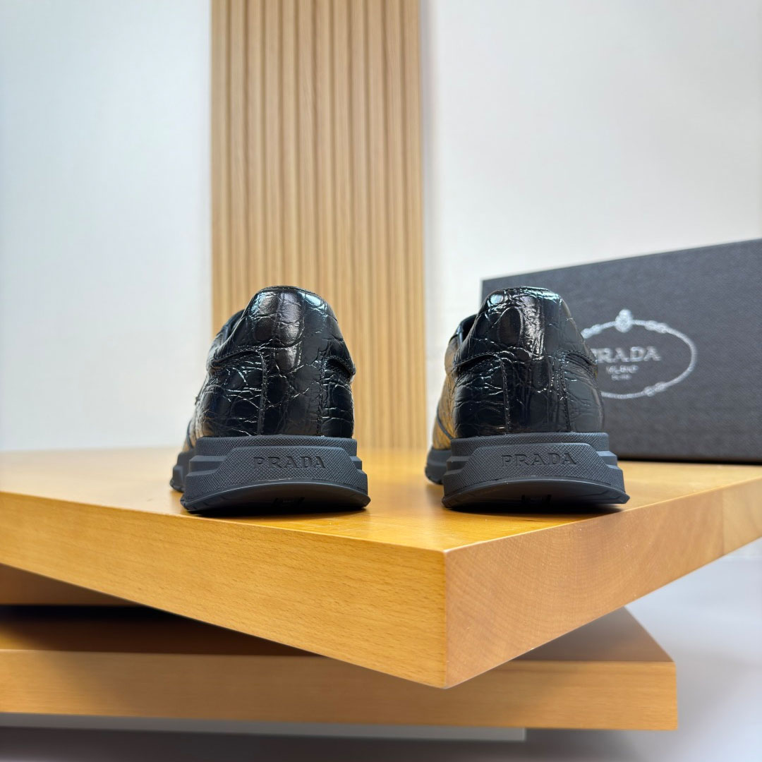 Prada Prax 01 Crocodile Leather Sneakers - FashionPlug