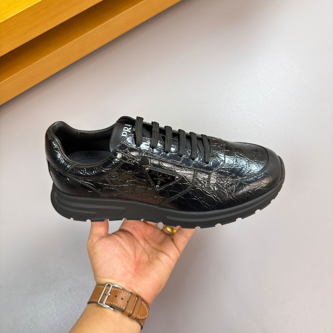 Prada Prax 01 Crocodile Leather Sneakers - FashionPlug