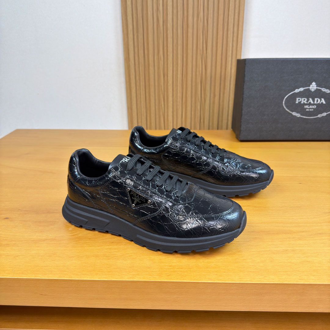 Prada Prax 01 Crocodile Leather Sneakers - FashionPlug