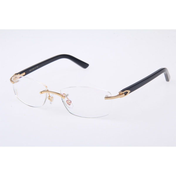 Cartier CT 5952143 Eyeglasses In Gold With Black Arms - FashionPlug