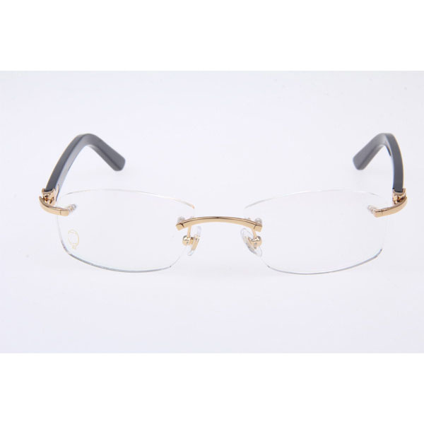 Cartier CT 5952143 Eyeglasses In Gold With Black Arms - FashionPlug