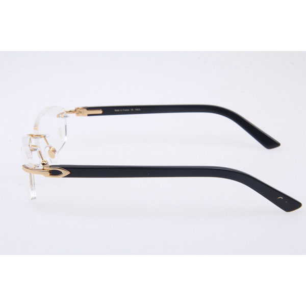 Cartier CT 5952143 Eyeglasses In Gold With Black Arms - FashionPlug