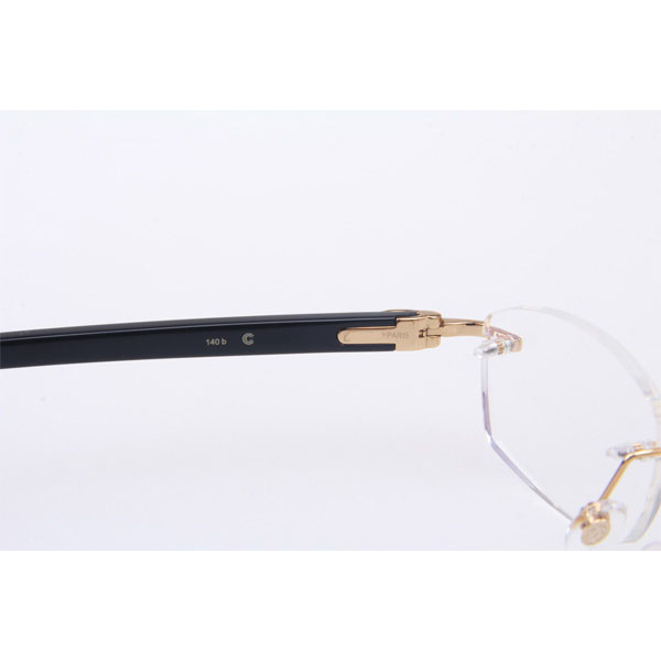 Cartier CT 5952143 Eyeglasses In Gold With Black Arms - FashionPlug