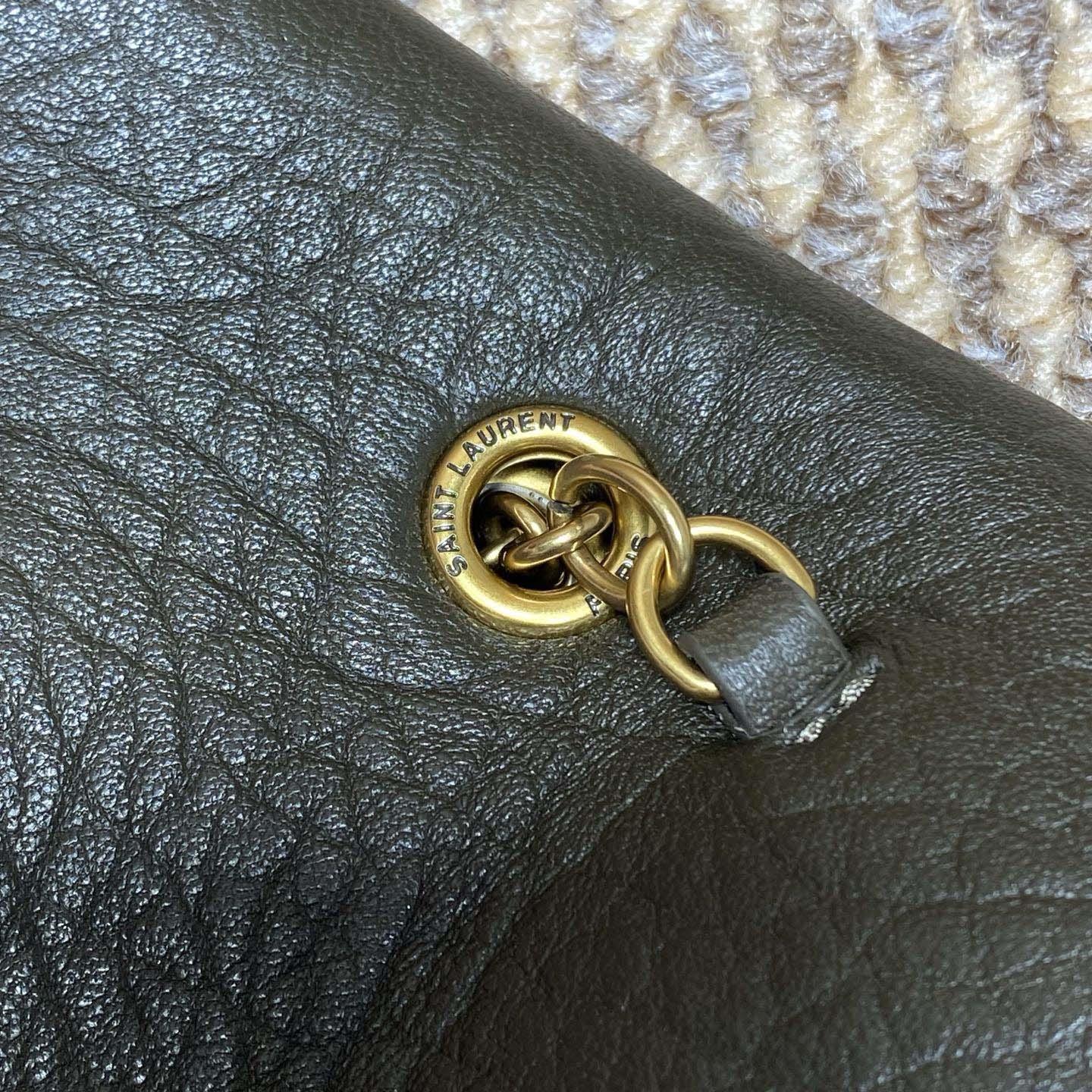 Saint Laurent Cassandre Large Pouch On Chain In Lambskin - FashionPlug