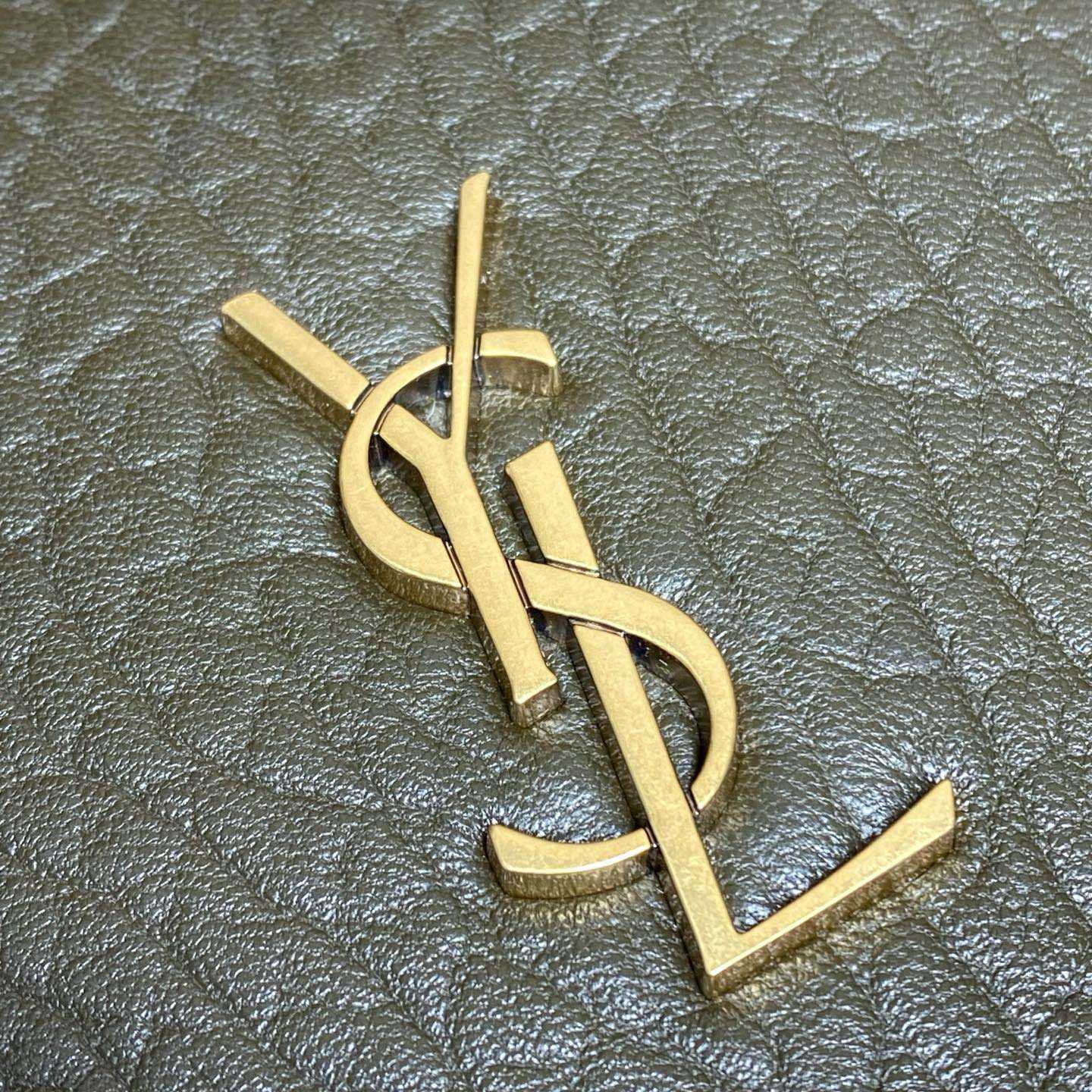 Saint Laurent Cassandre Large Pouch On Chain In Lambskin - FashionPlug