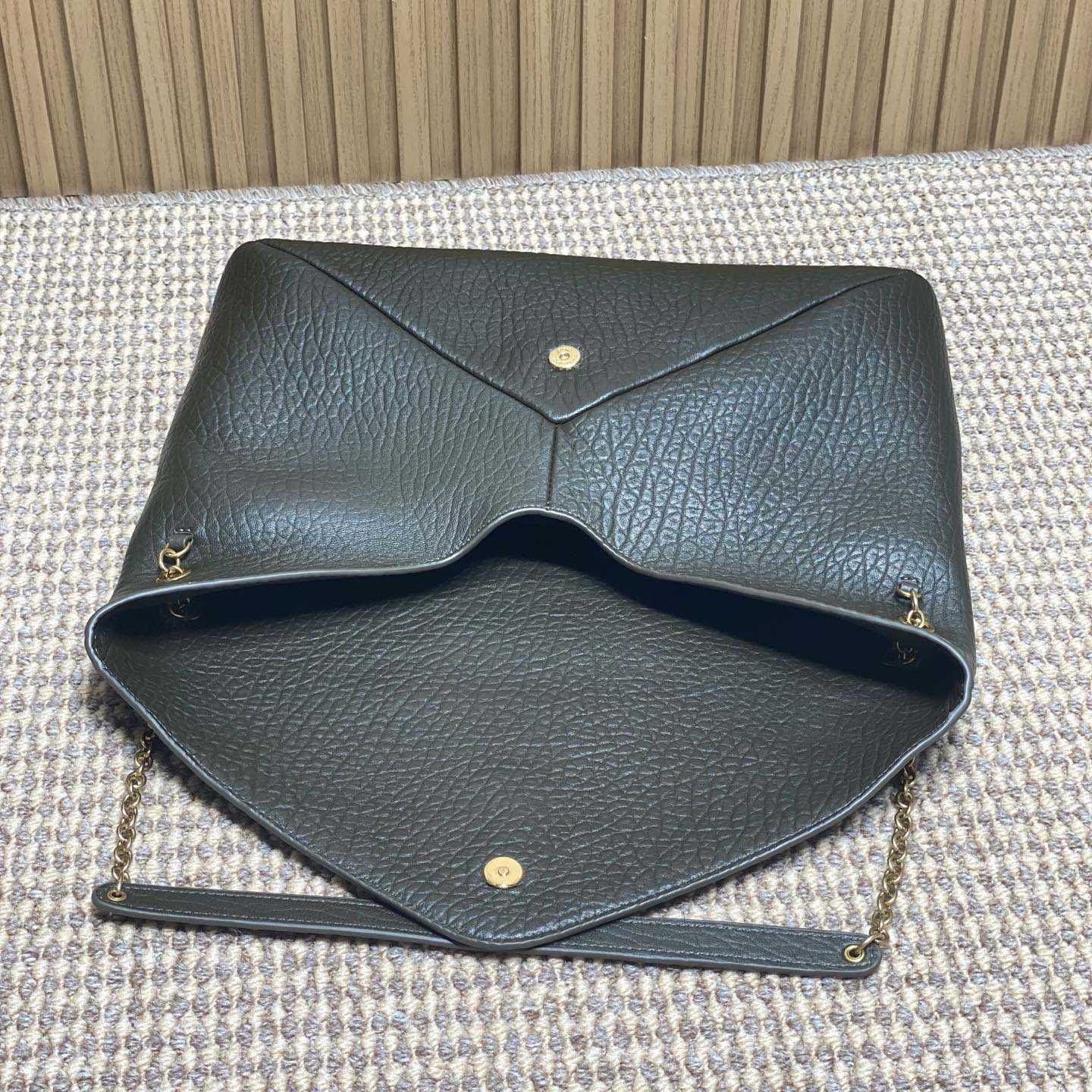 Saint Laurent Cassandre Large Pouch On Chain In Lambskin - FashionPlug