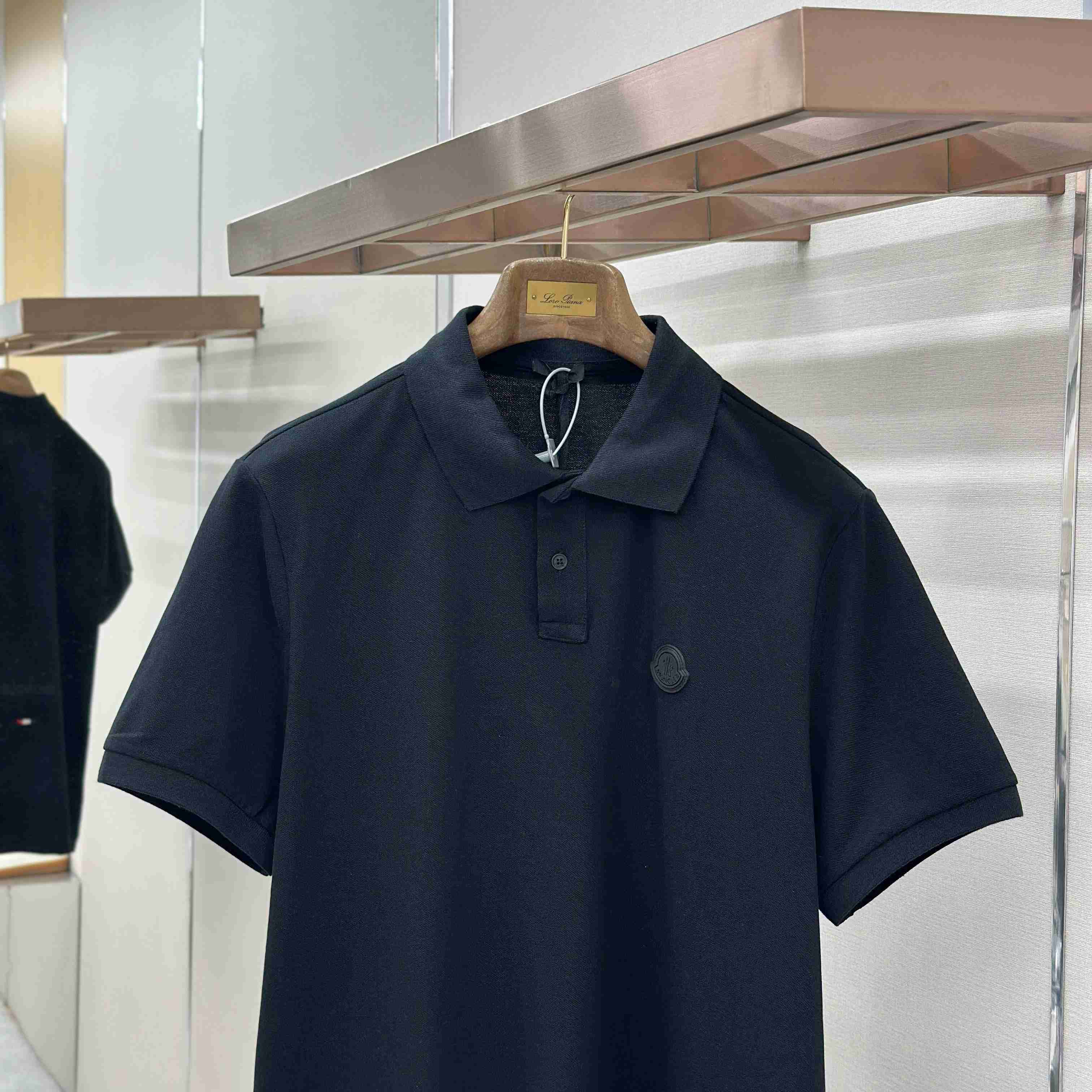 Moncler Logo Patch Cotton Piquet Polo Shirt - FashionPlug