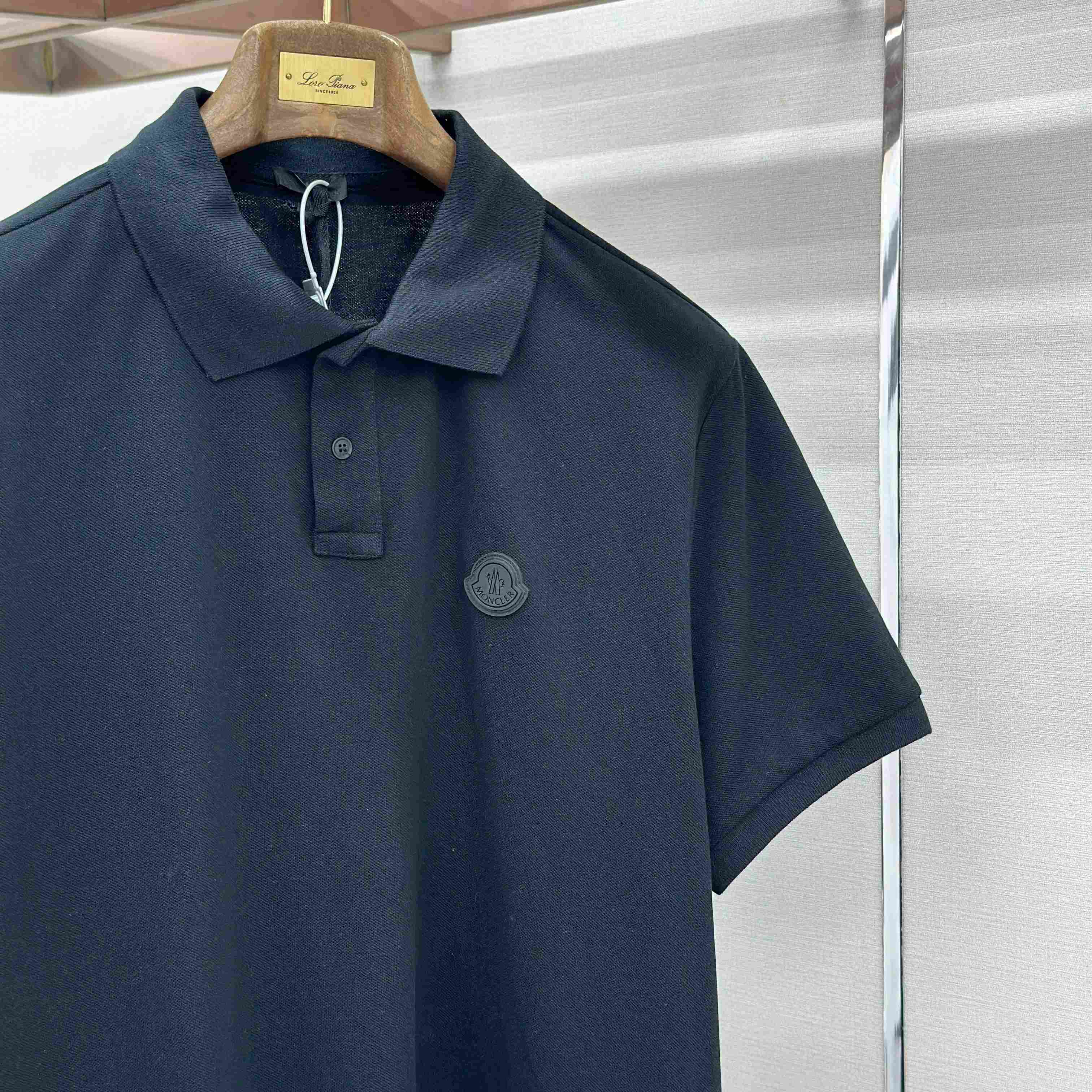 Moncler Logo Patch Cotton Piquet Polo Shirt - FashionPlug