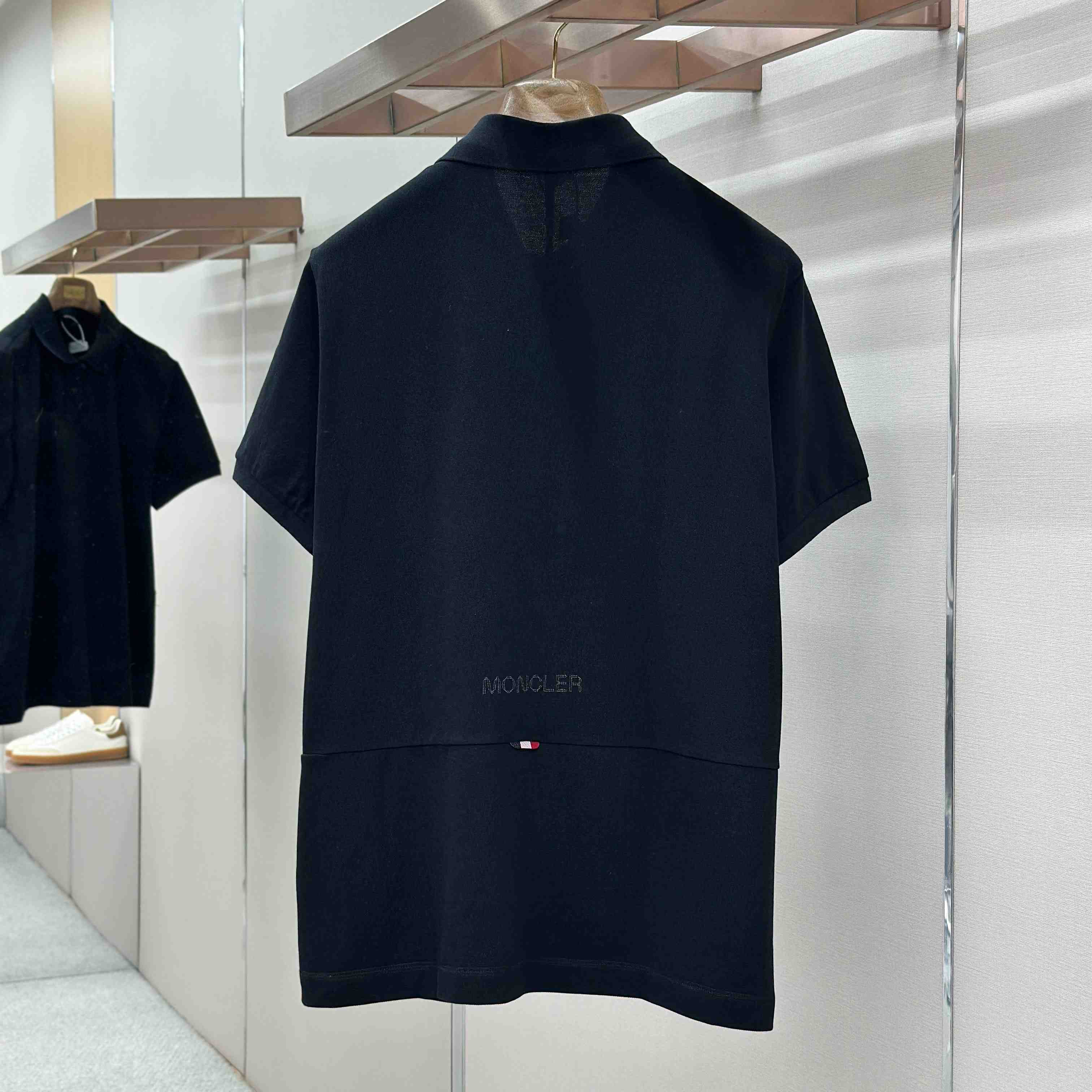 Moncler Logo Patch Cotton Piquet Polo Shirt - FashionPlug