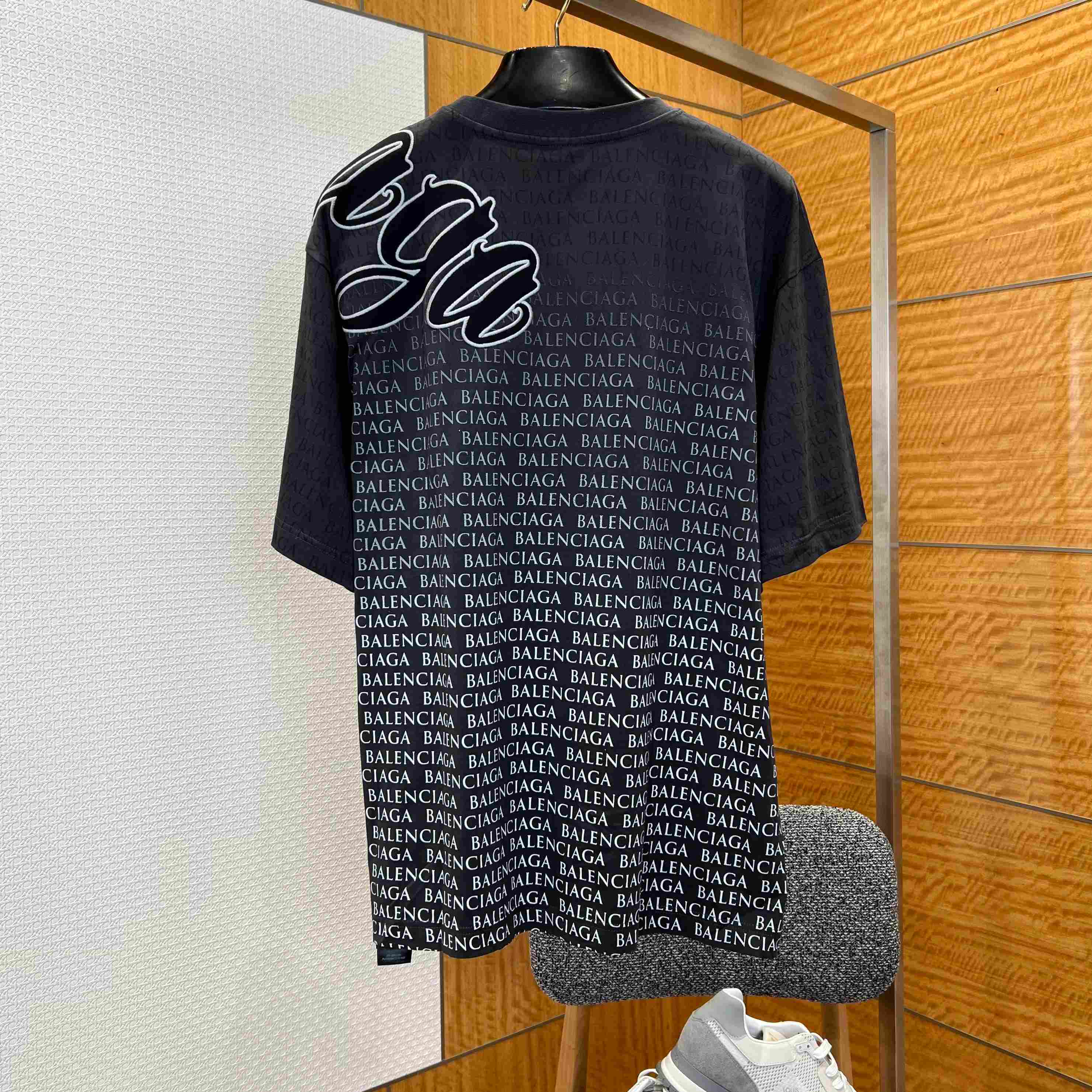 Balenciaga Big B Medium Fit T-shirt in Black/White - FashionPlug
