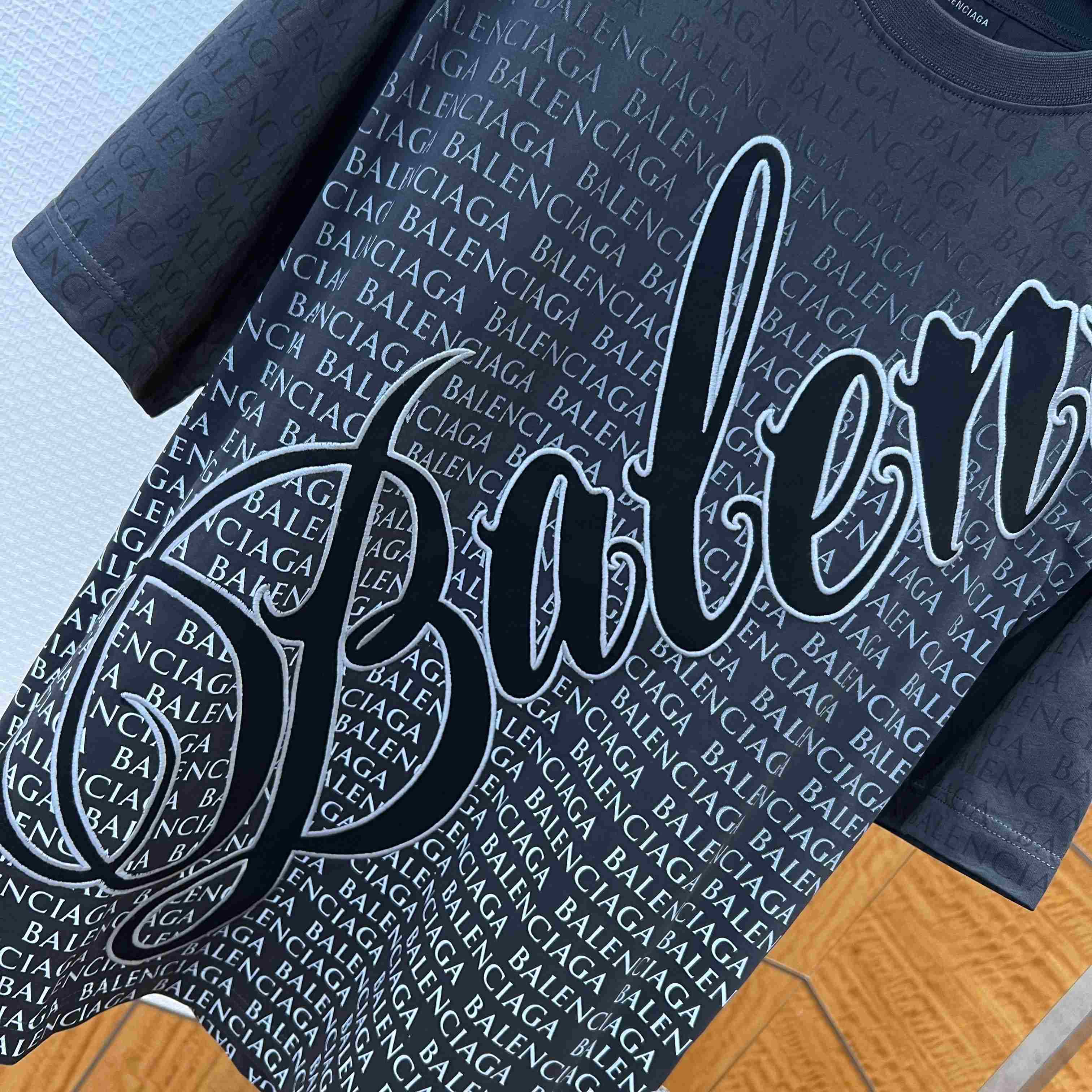 Balenciaga Big B Medium Fit T-shirt in Black/White - FashionPlug