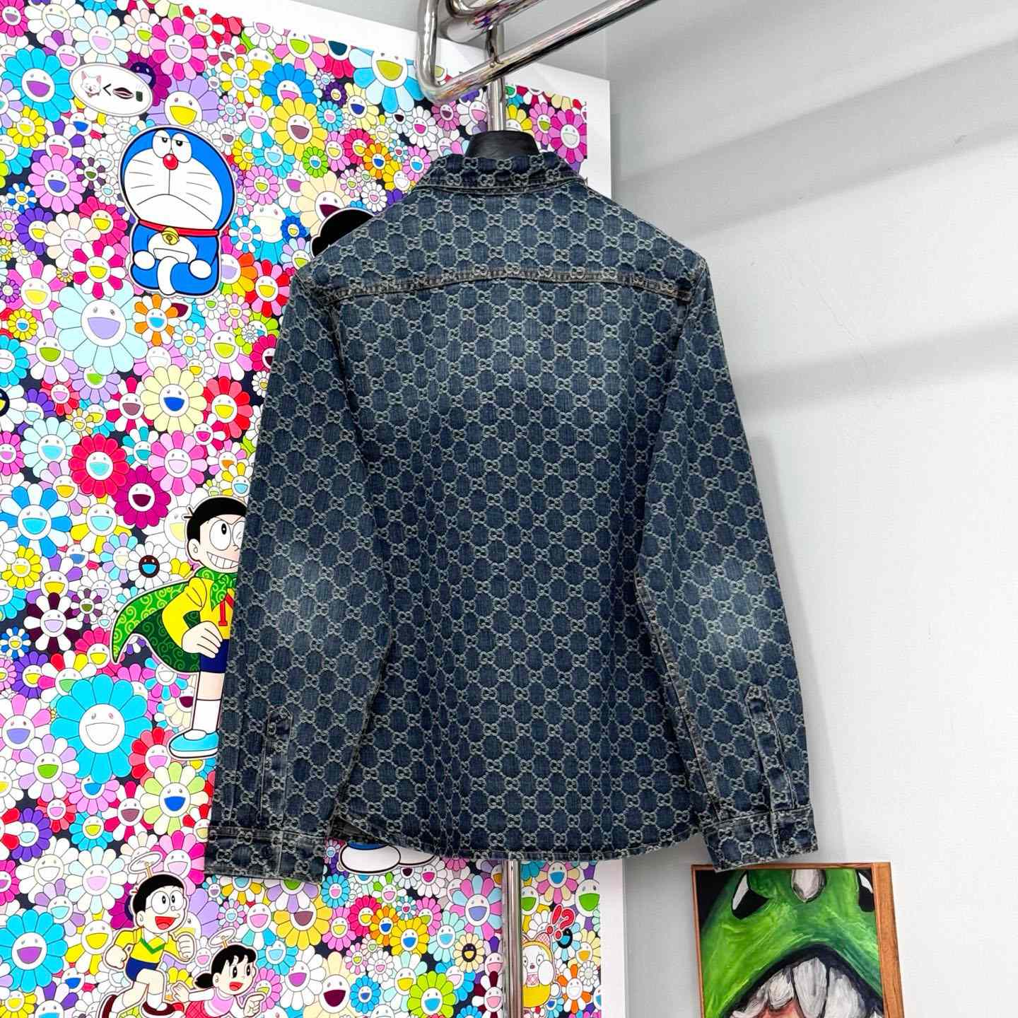 Gucci GG Cotton Denim Jacquard Shirt - FashionPlug