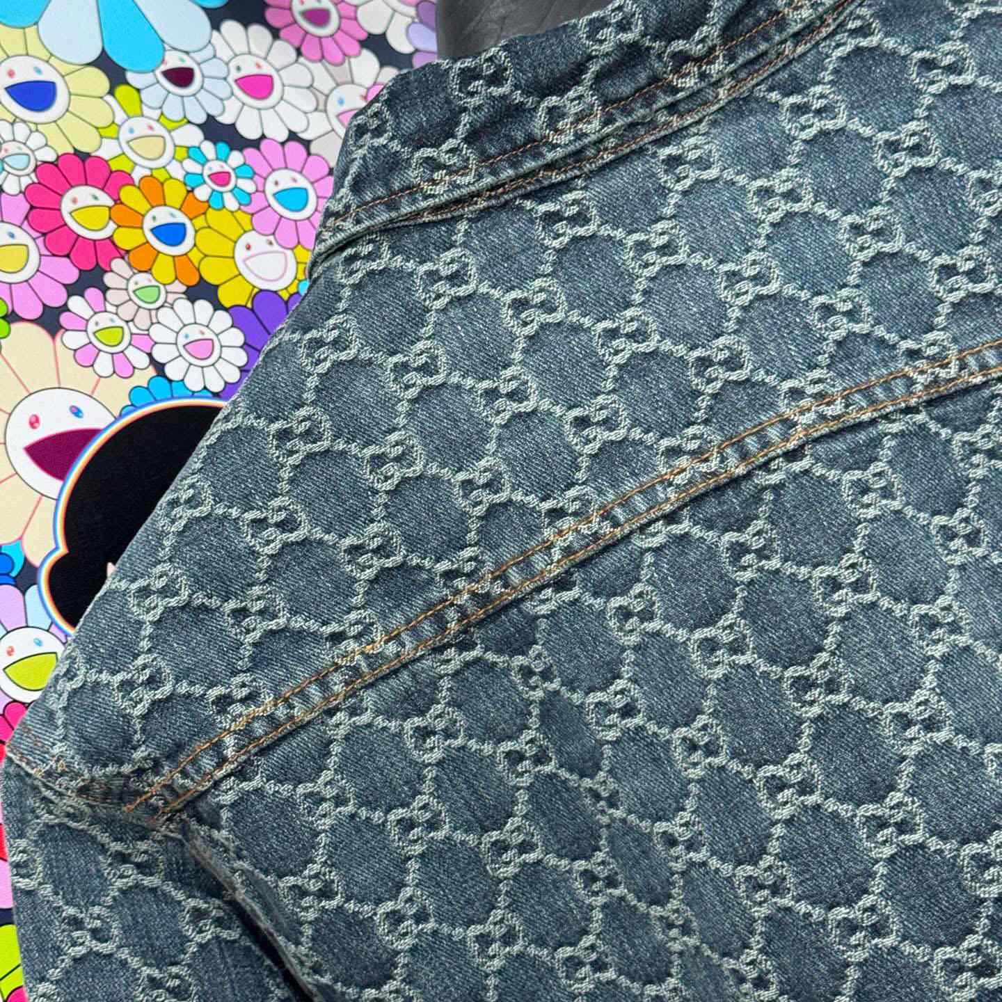 Gucci GG Cotton Denim Jacquard Shirt - FashionPlug