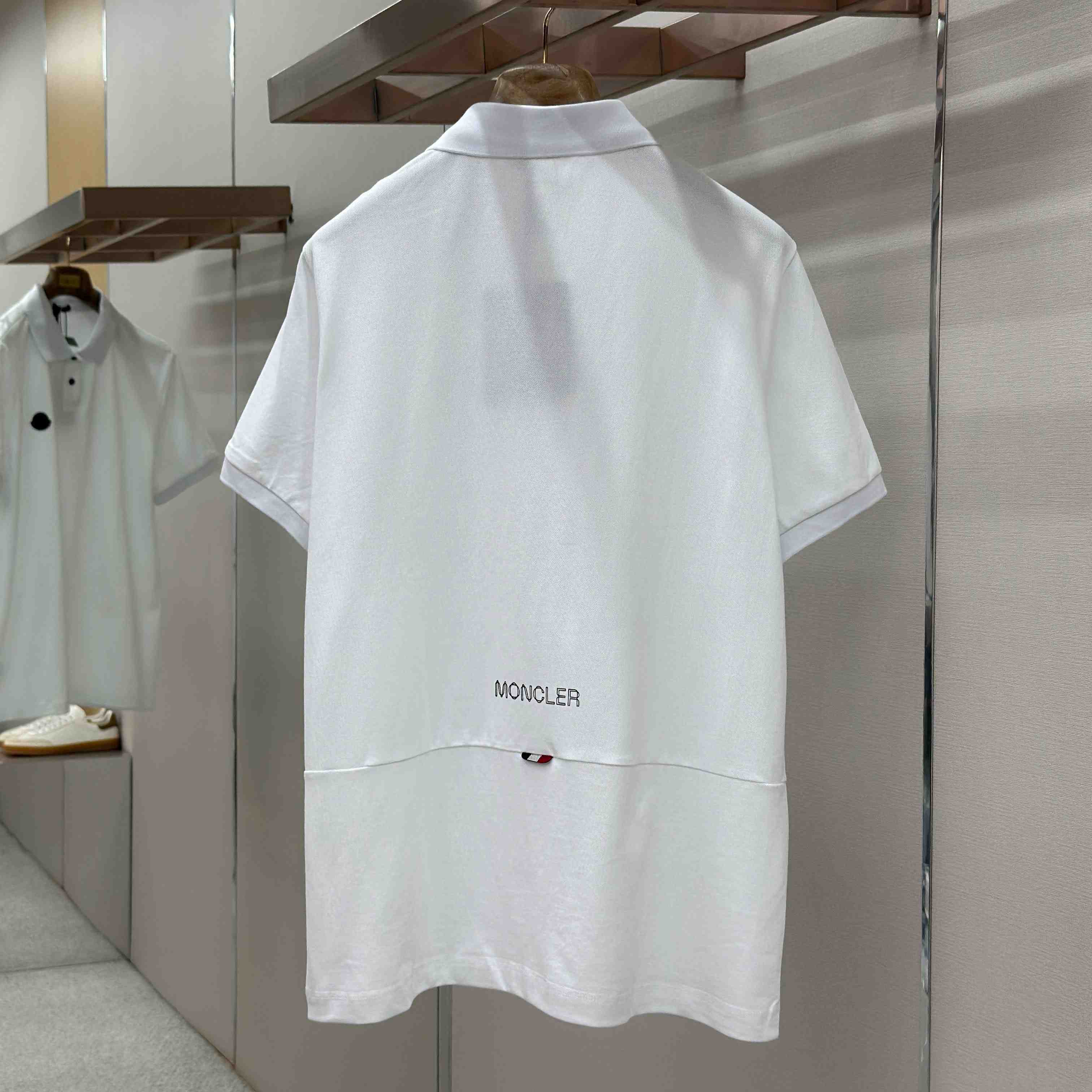 Moncler Logo Patch Cotton Piquet Polo Shirt - FashionPlug