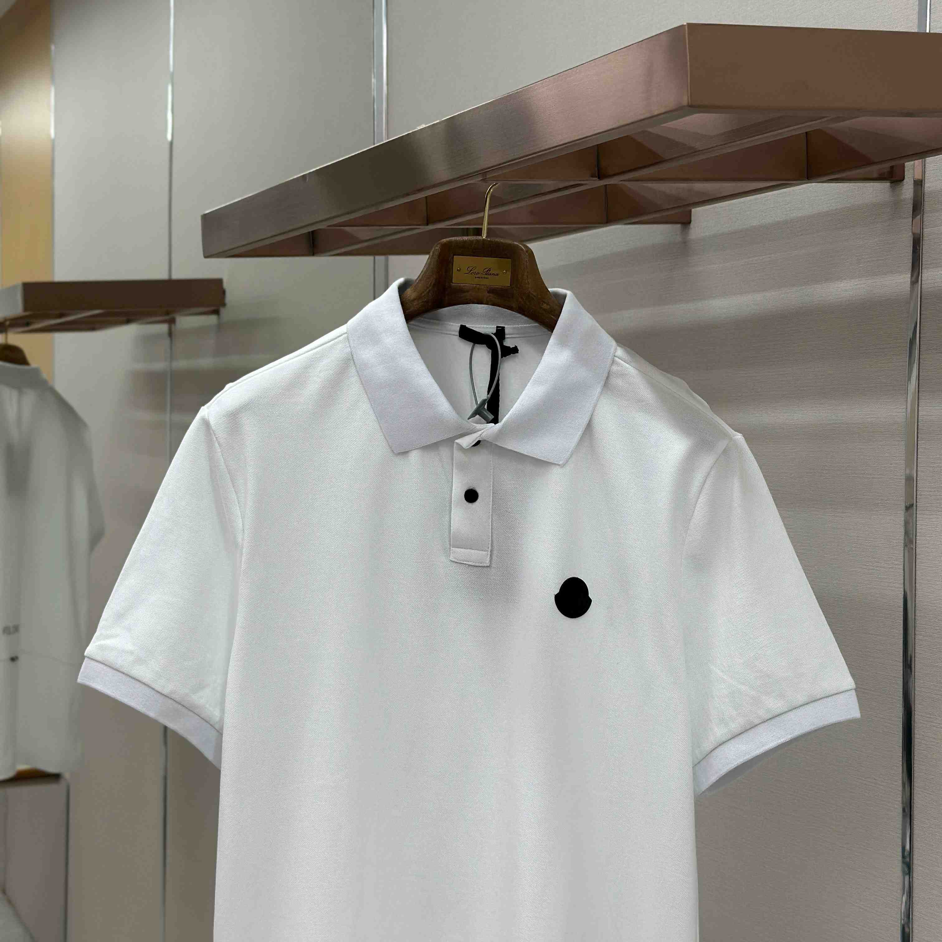 Moncler Logo Patch Cotton Piquet Polo Shirt - FashionPlug