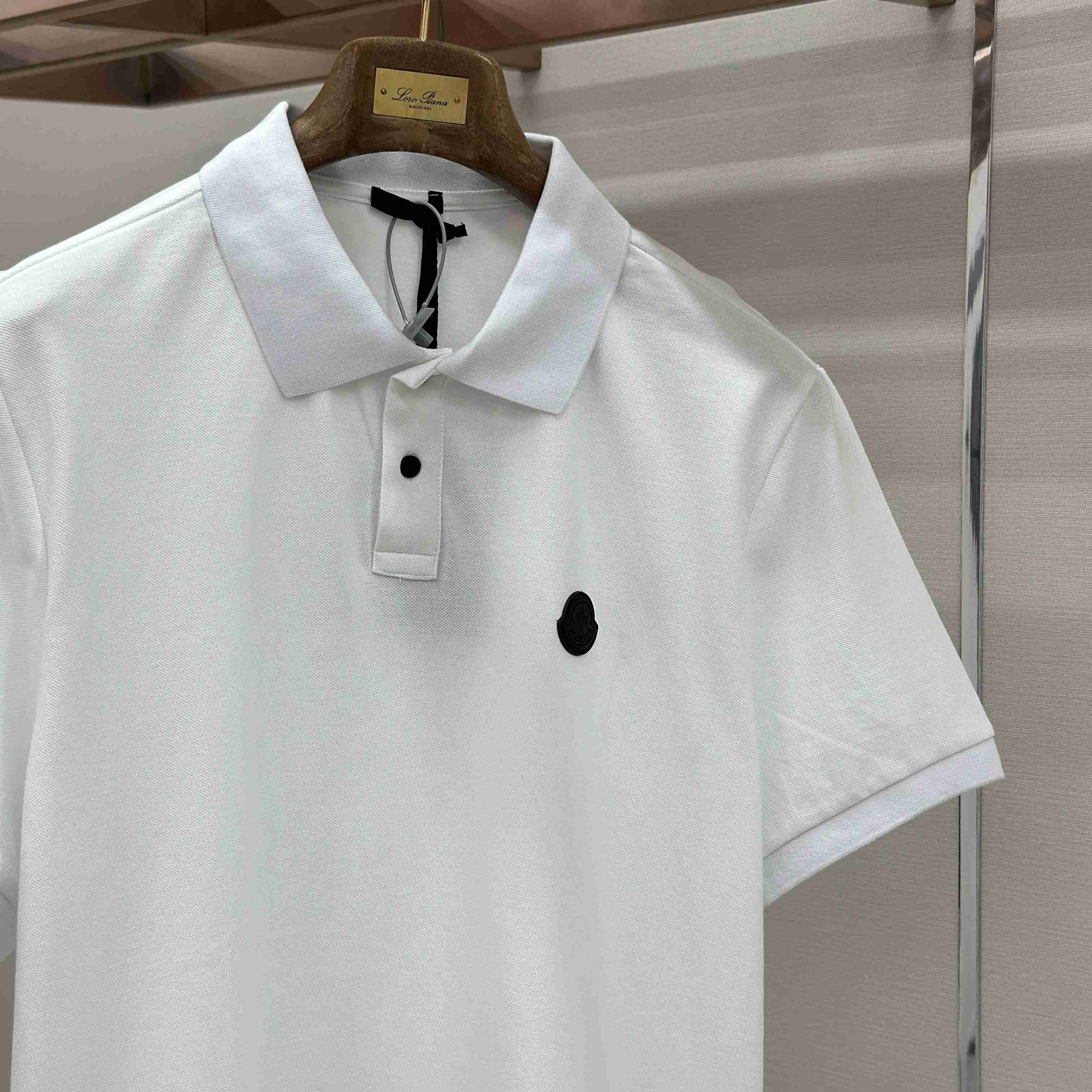 Moncler Logo Patch Cotton Piquet Polo Shirt - FashionPlug