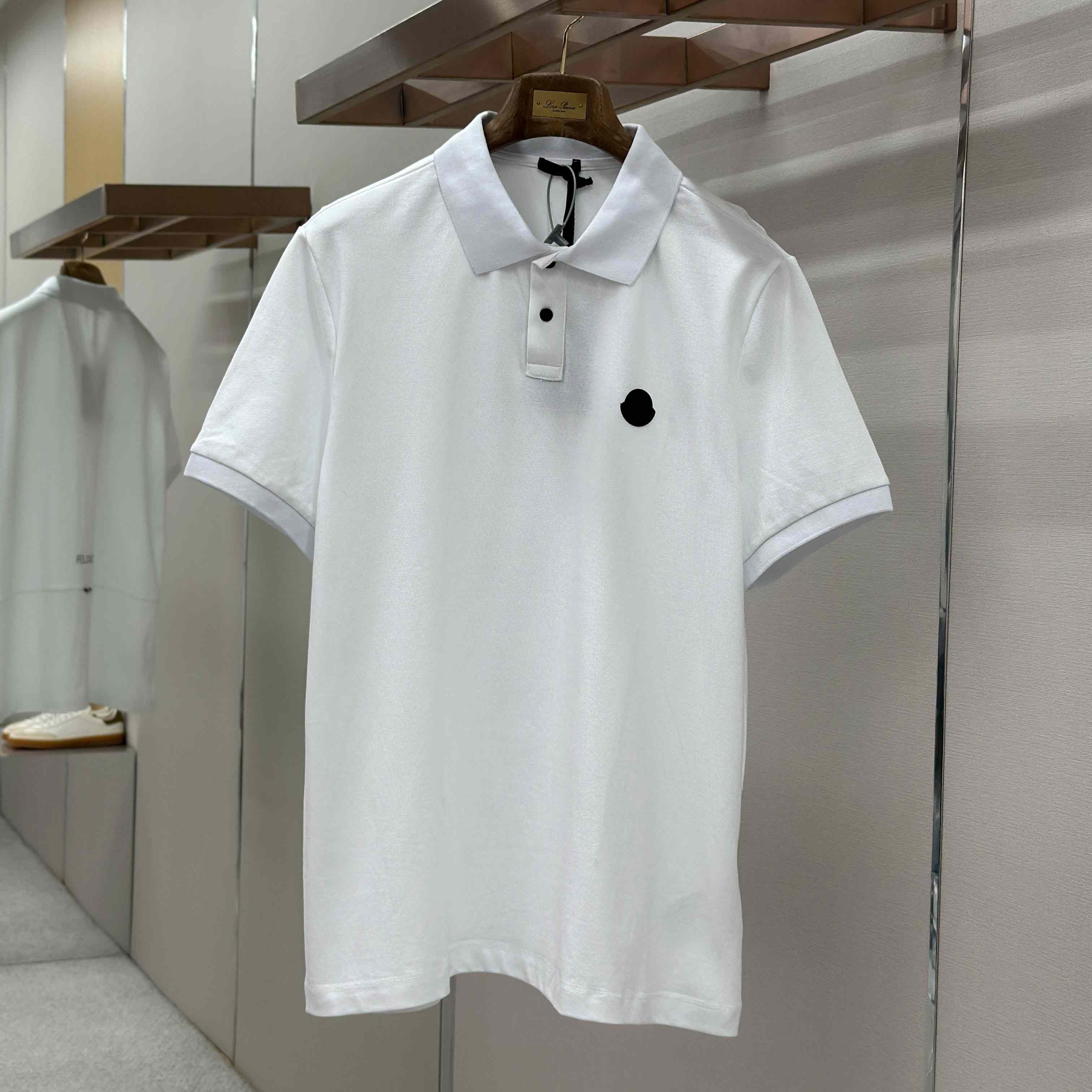 Moncler Logo Patch Cotton Piquet Polo Shirt - FashionPlug