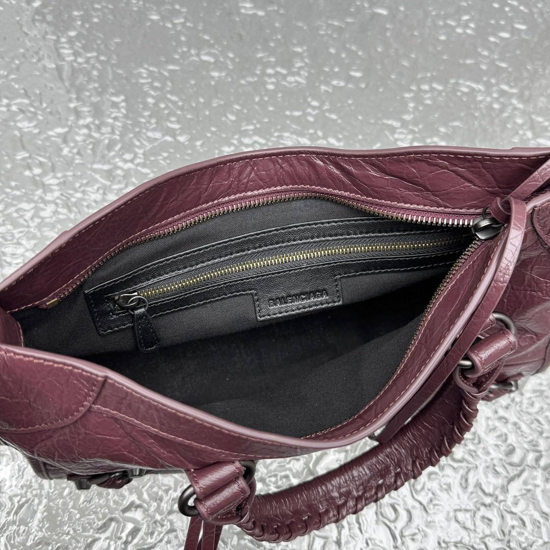 Balenciaga   Le City Bag Small In Dark Burgundy - FashionPlug