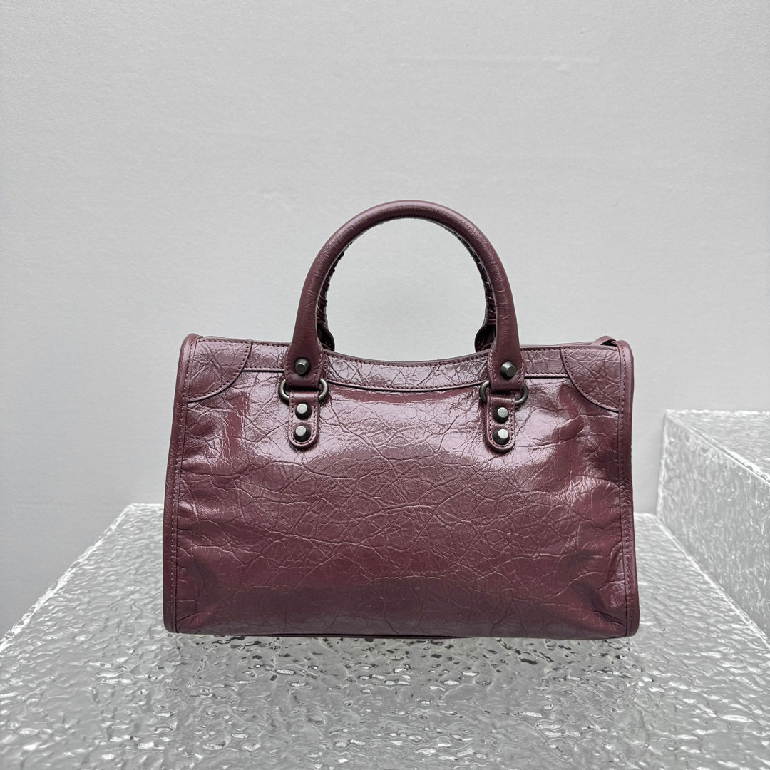 Balenciaga   Le City Bag Small In Dark Burgundy - FashionPlug
