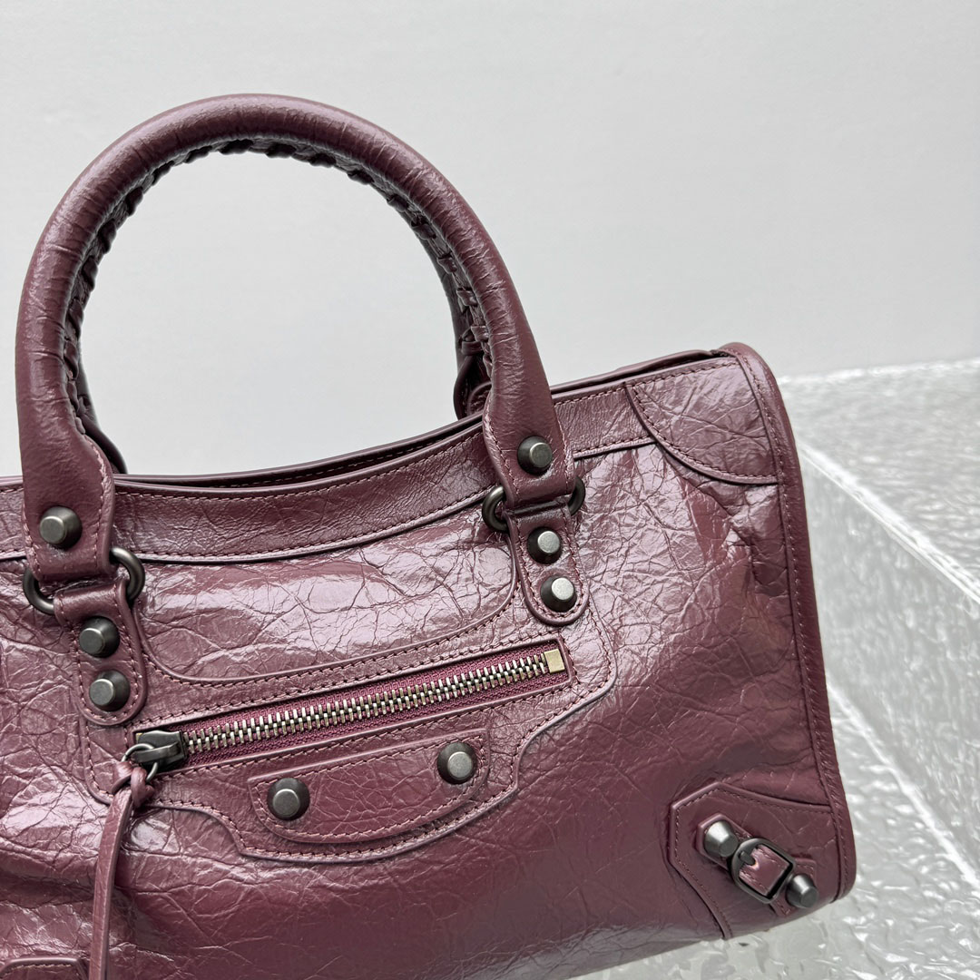 Balenciaga   Le City Bag Small In Dark Burgundy - FashionPlug