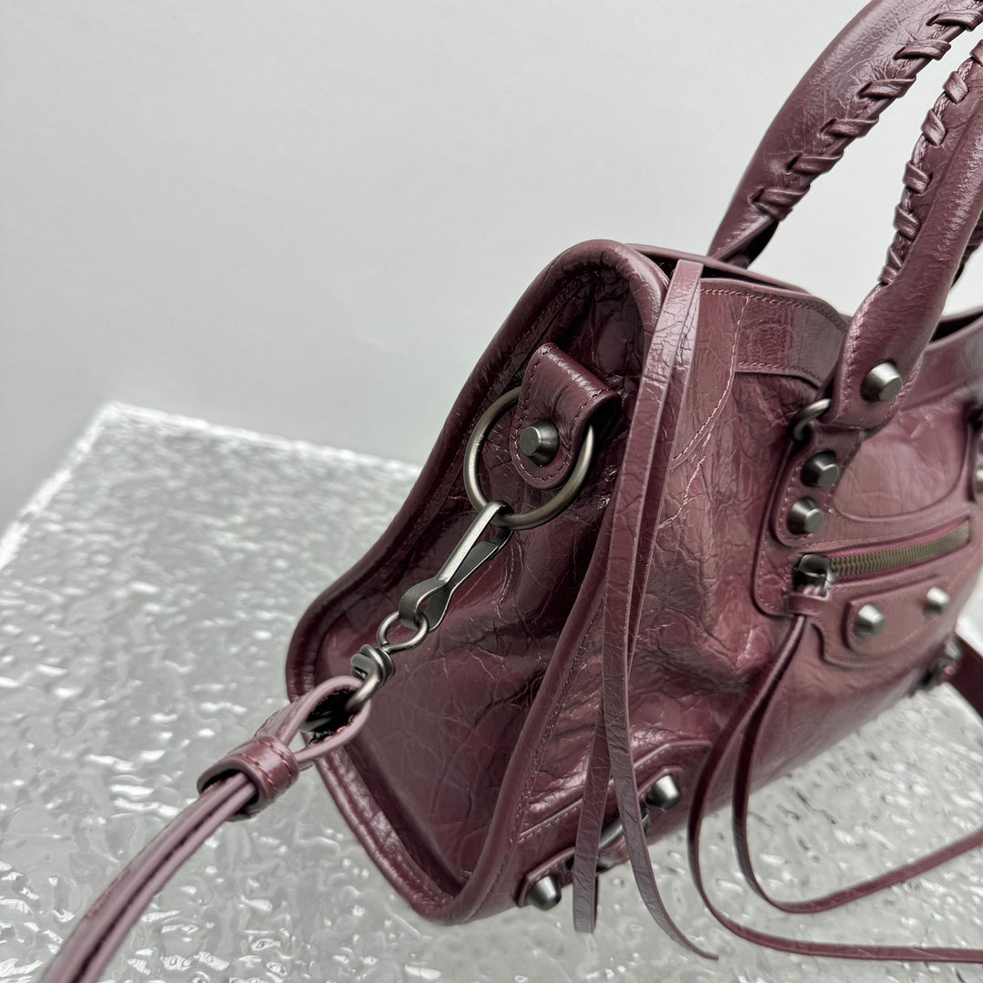 Balenciaga   Le City Bag Small In Dark Burgundy - FashionPlug