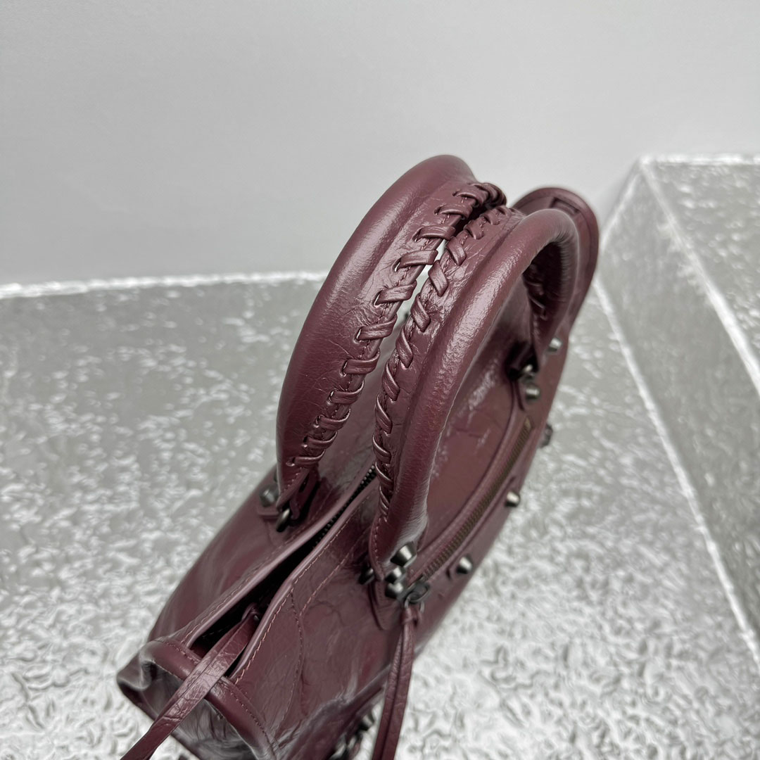 Balenciaga   Le City Bag Small In Dark Burgundy - FashionPlug