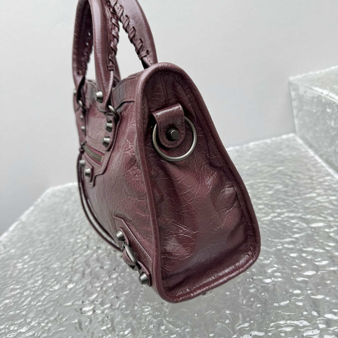 Balenciaga   Le City Bag Small In Dark Burgundy - FashionPlug