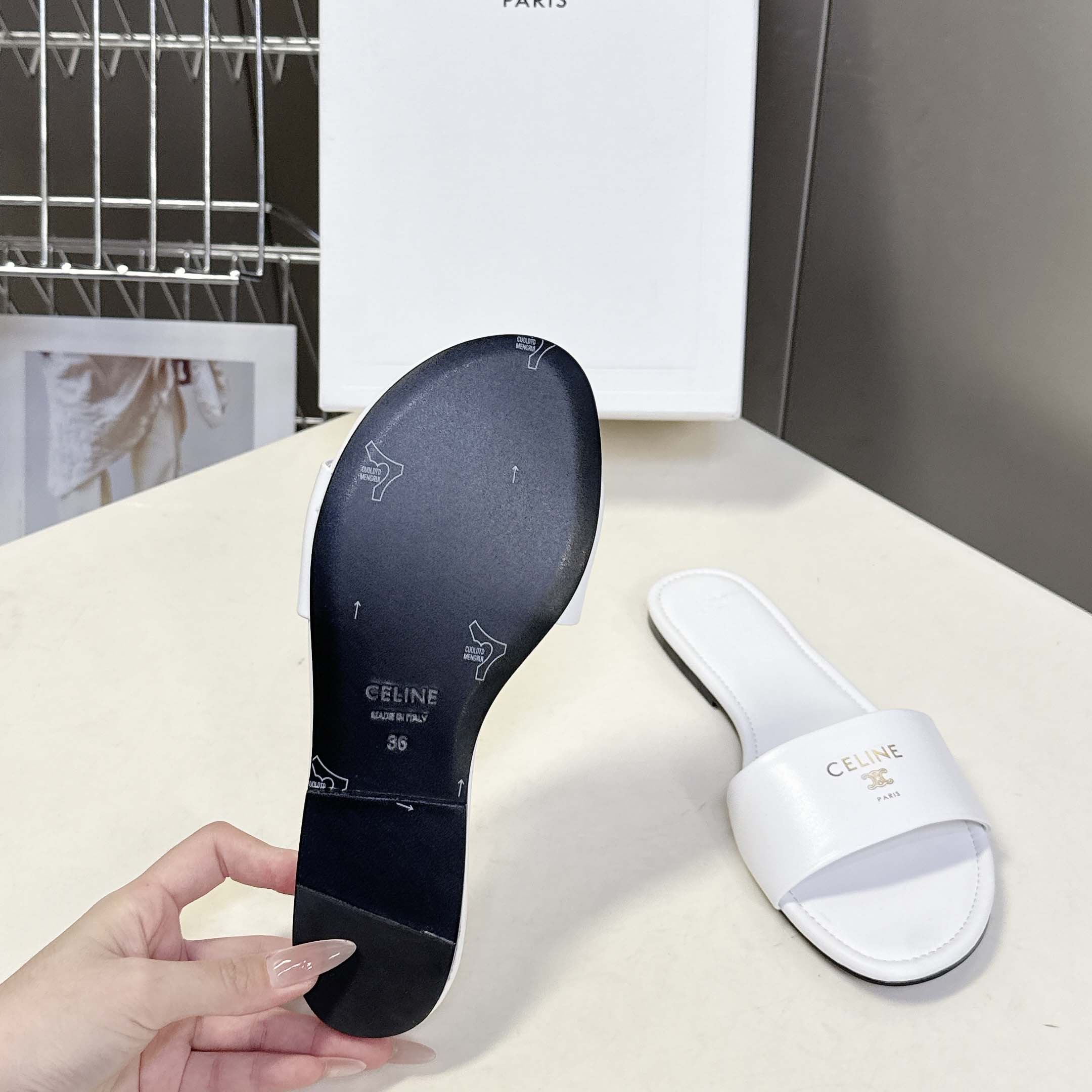 Celine Coast Mule In Lambskin - FashionPlug