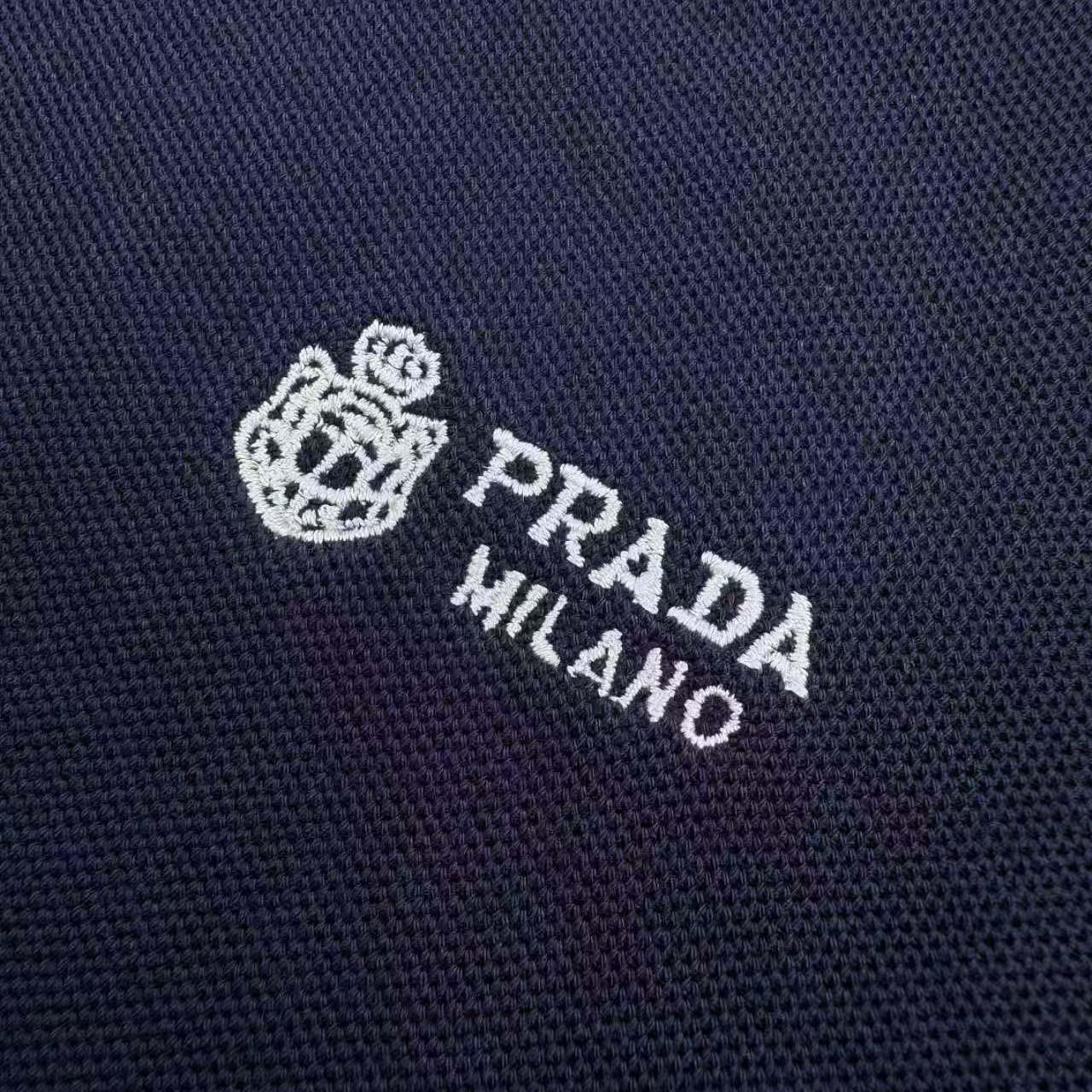 Prada Logo-appliqué Polo Shirt - FashionPlug