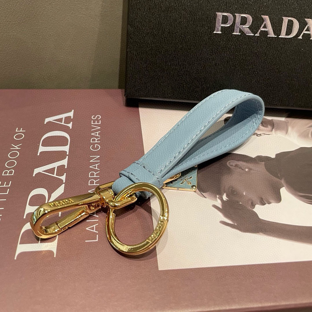 Prada Saffiano Leather Keychain - FashionPlug