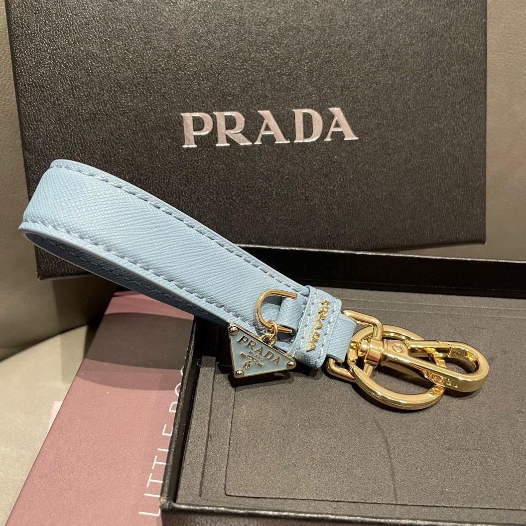 Prada Saffiano Leather Keychain - FashionPlug