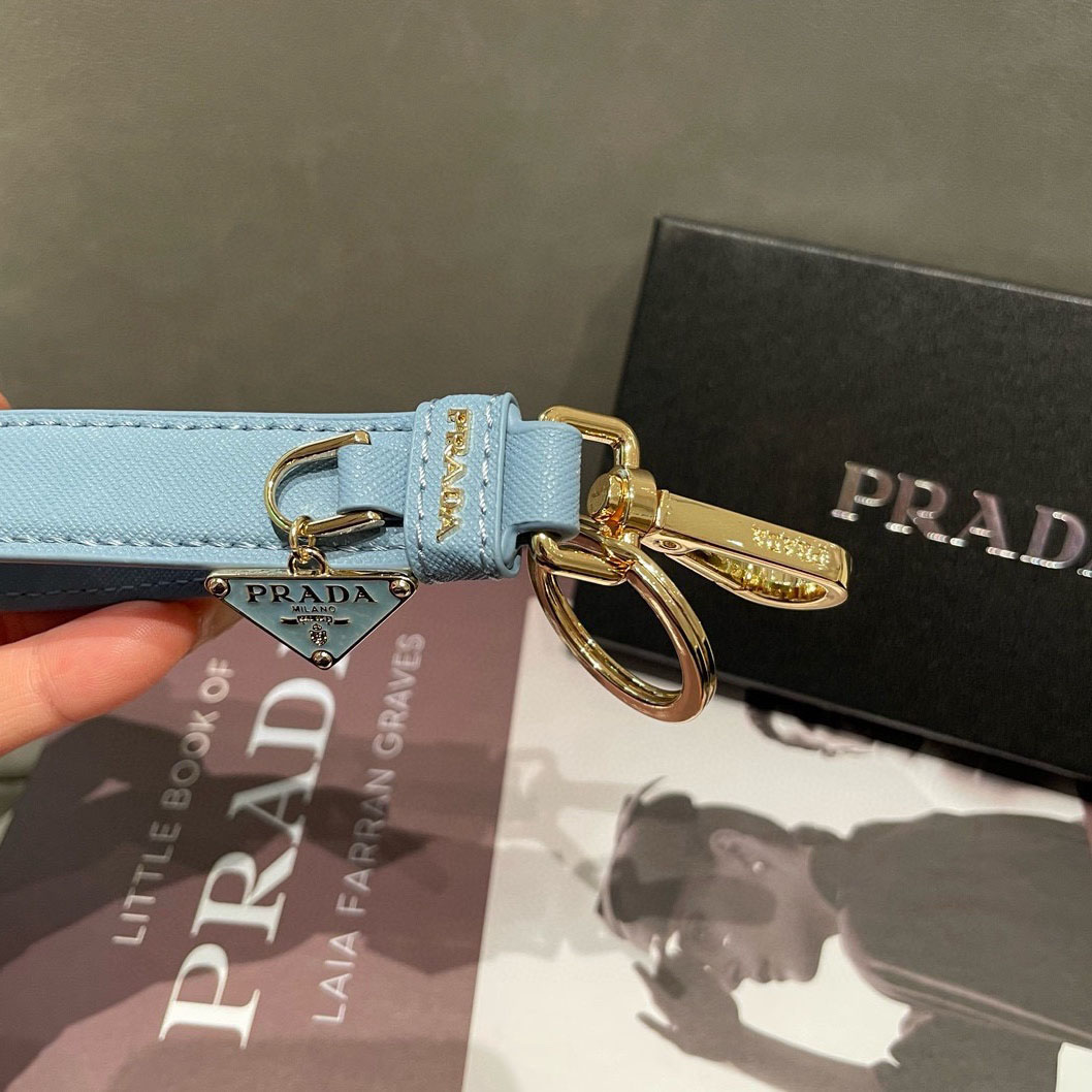Prada Saffiano Leather Keychain - FashionPlug