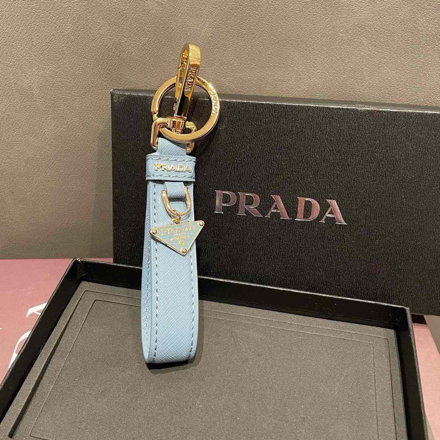 Prada Saffiano Leather Keychain - FashionPlug
