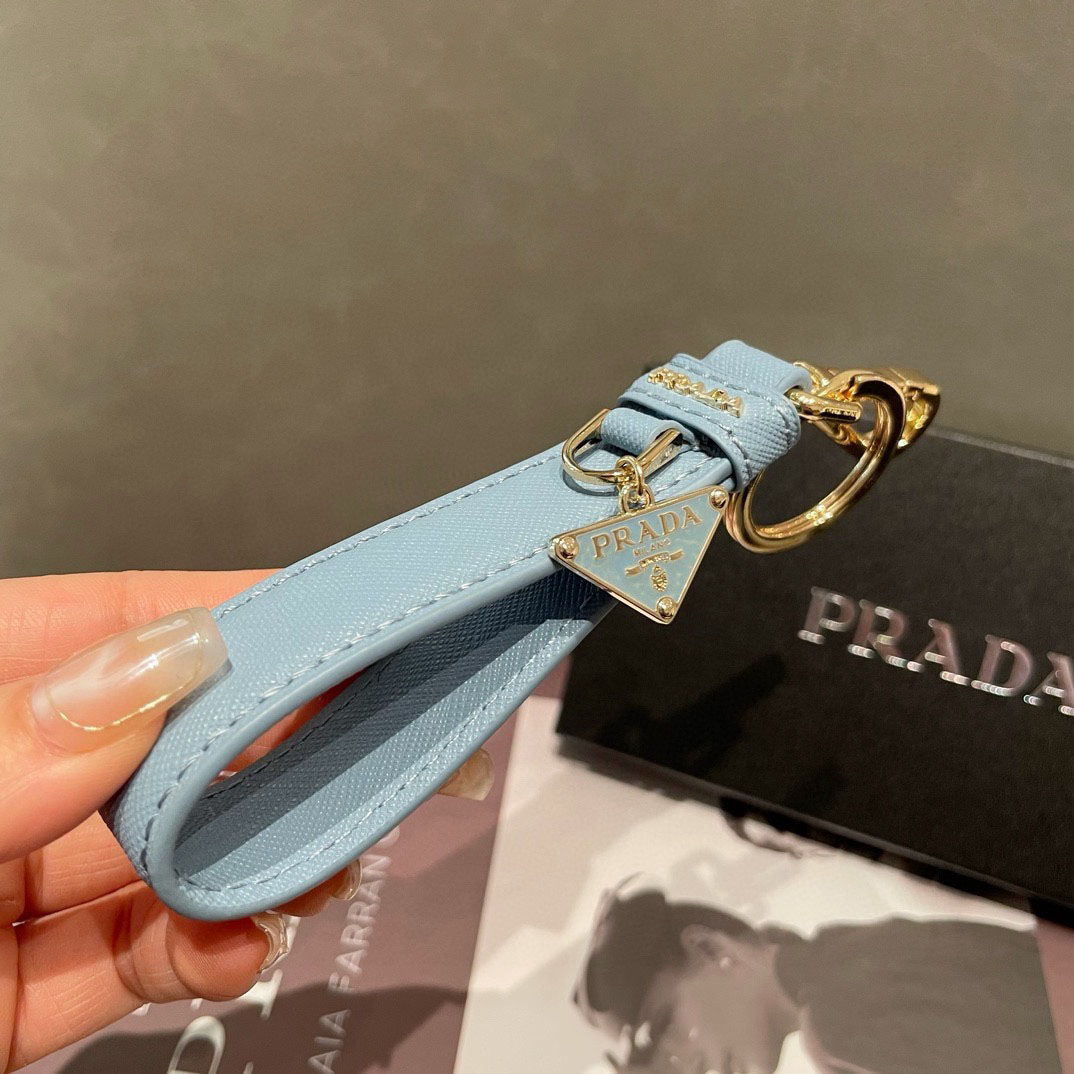 Prada Saffiano Leather Keychain - FashionPlug