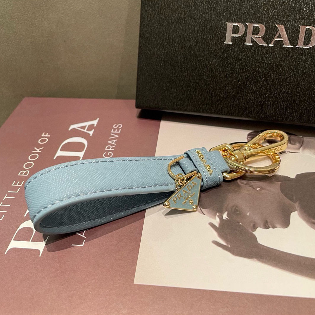 Prada Saffiano Leather Keychain - FashionPlug