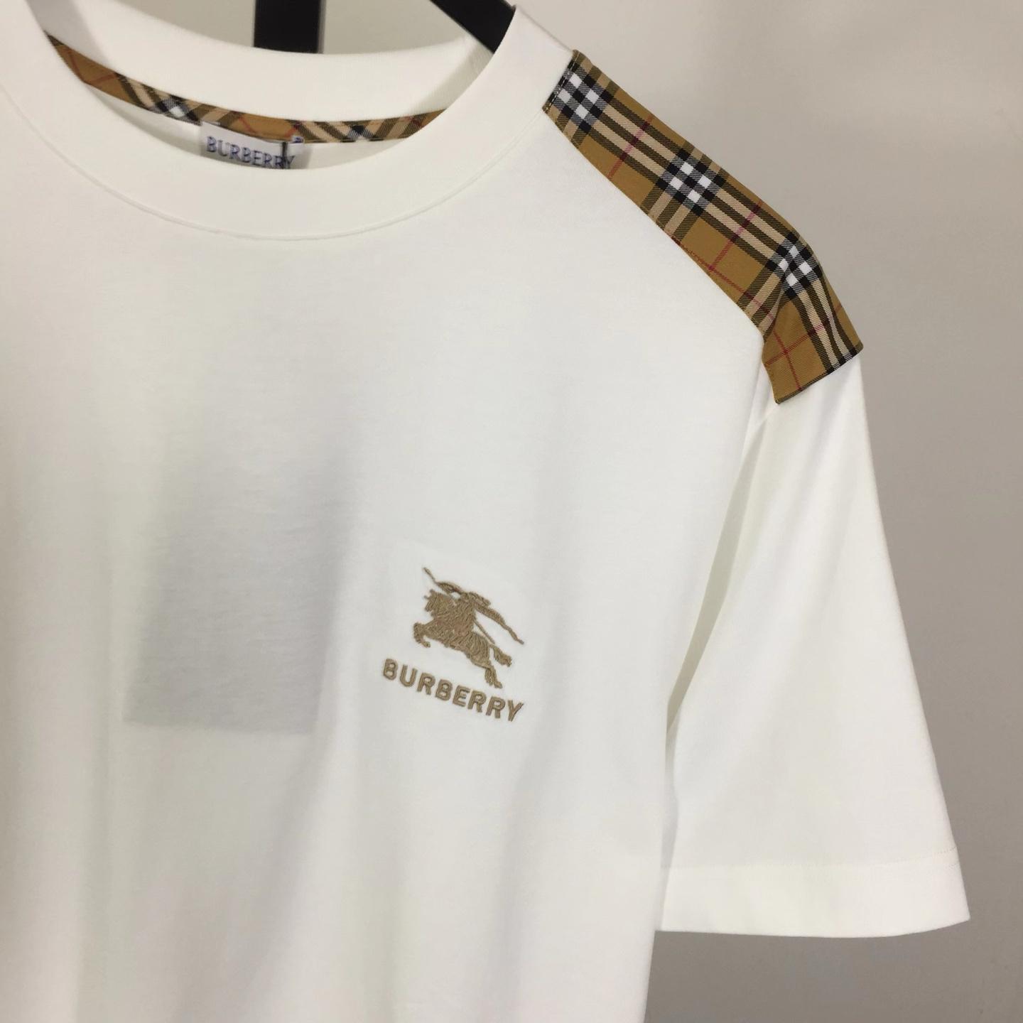 Burberry Check Cotton T-shirt - FashionPlug