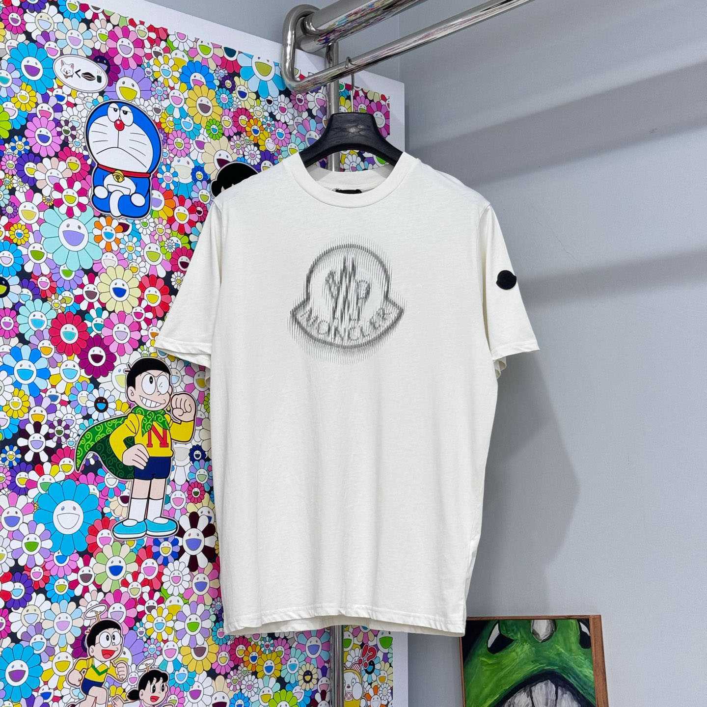 Moncler Blurred Logo Cotton T-Shirt - FashionPlug
