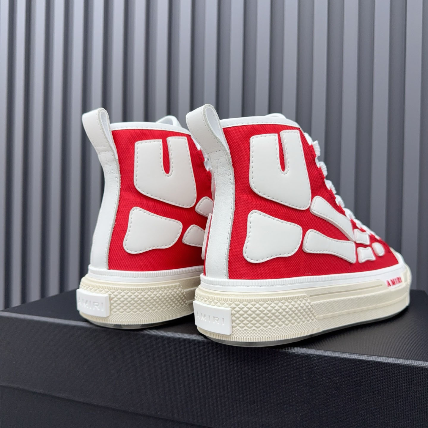 Amiri Skel Court Hi 'Varsity Red' - FashionPlug