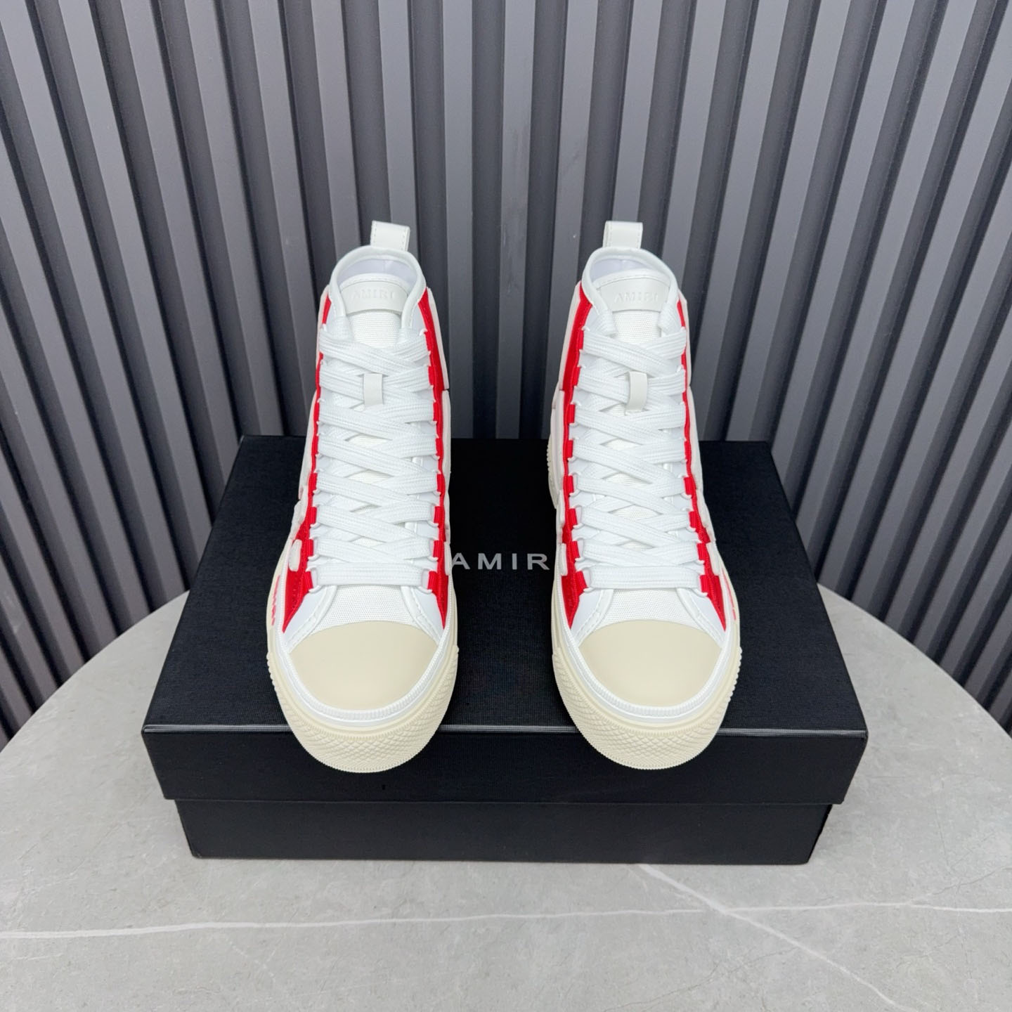 Amiri Skel Court Hi 'Varsity Red' - FashionPlug
